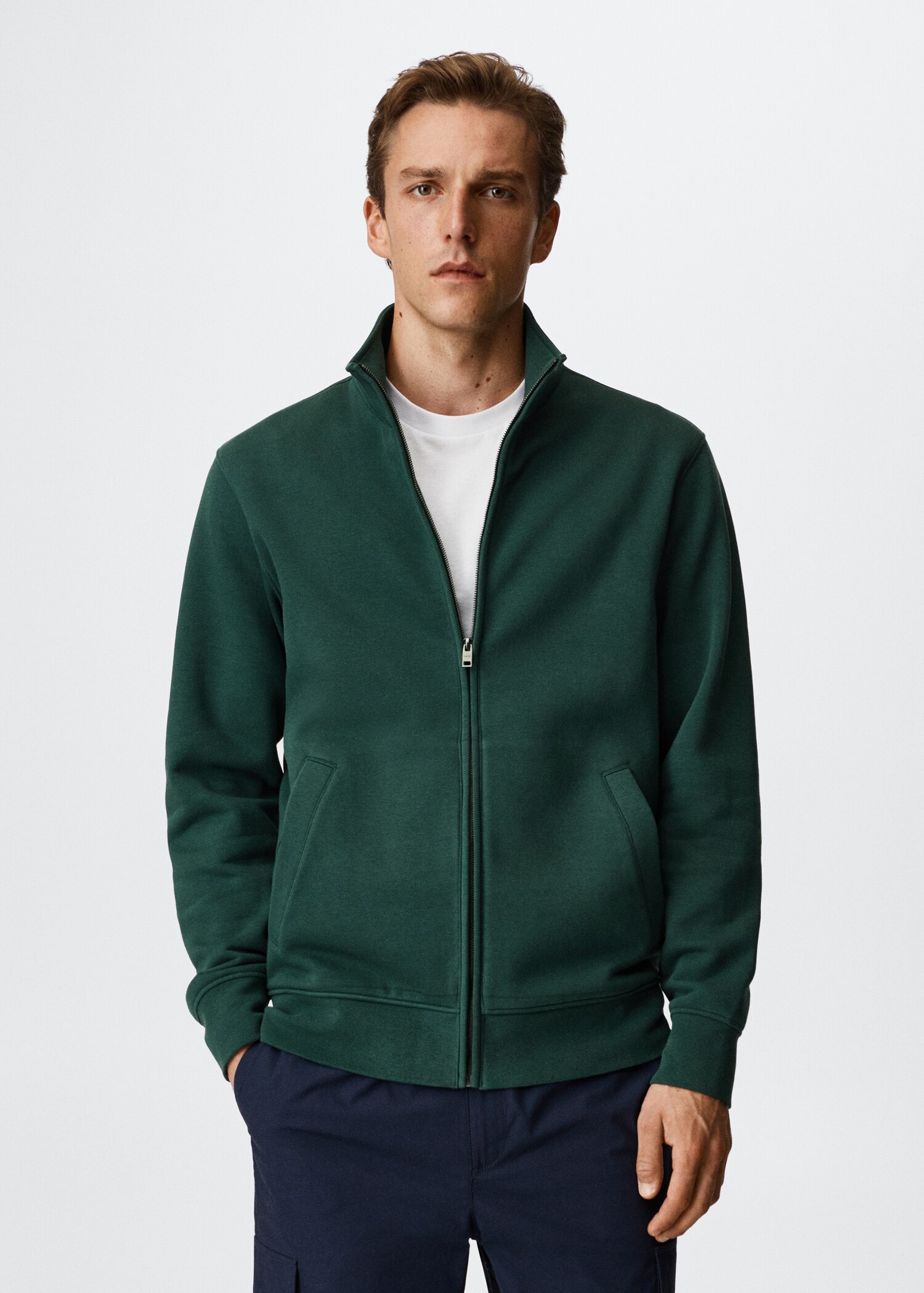 Baumwoll-Sweatshirt mit Reißverschluss - Mittlere Ansicht