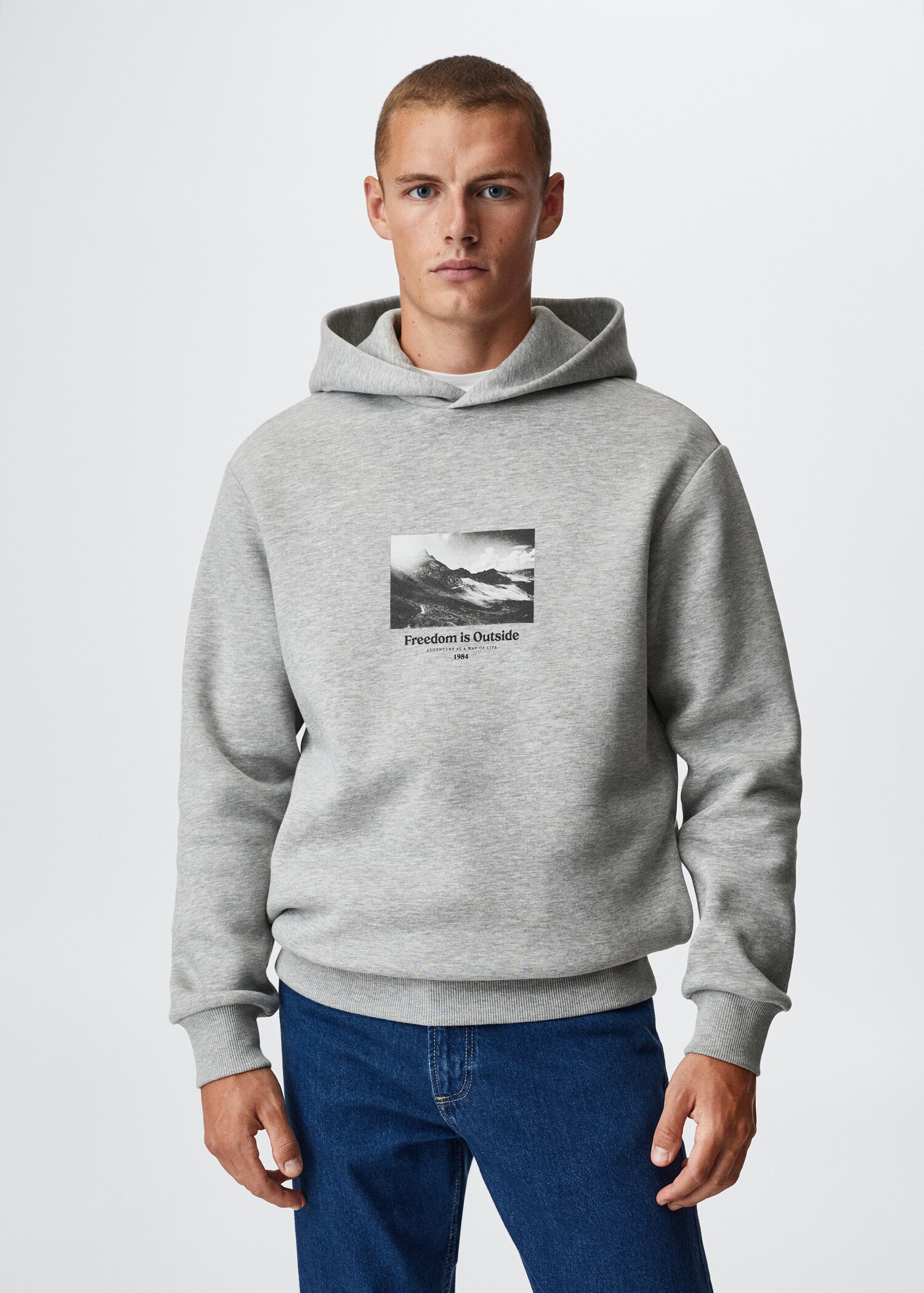 Sudadera algodón estampada - Plano medio