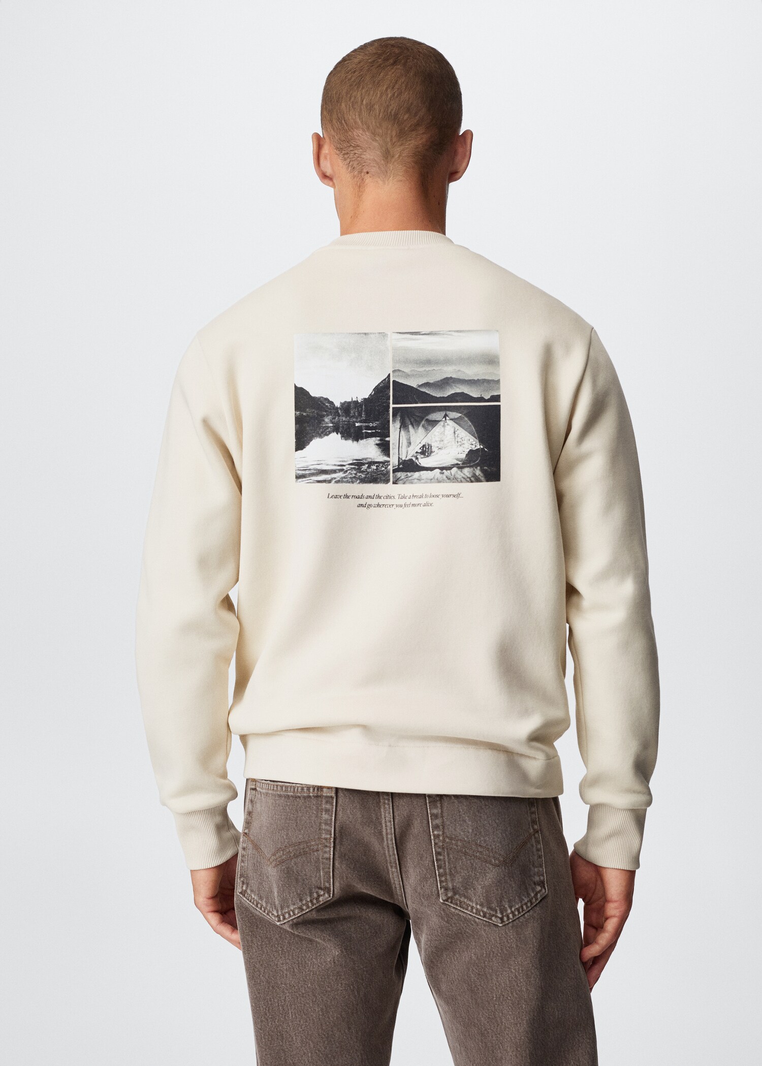Printed cotton sweatshirt - Reverse of the article
