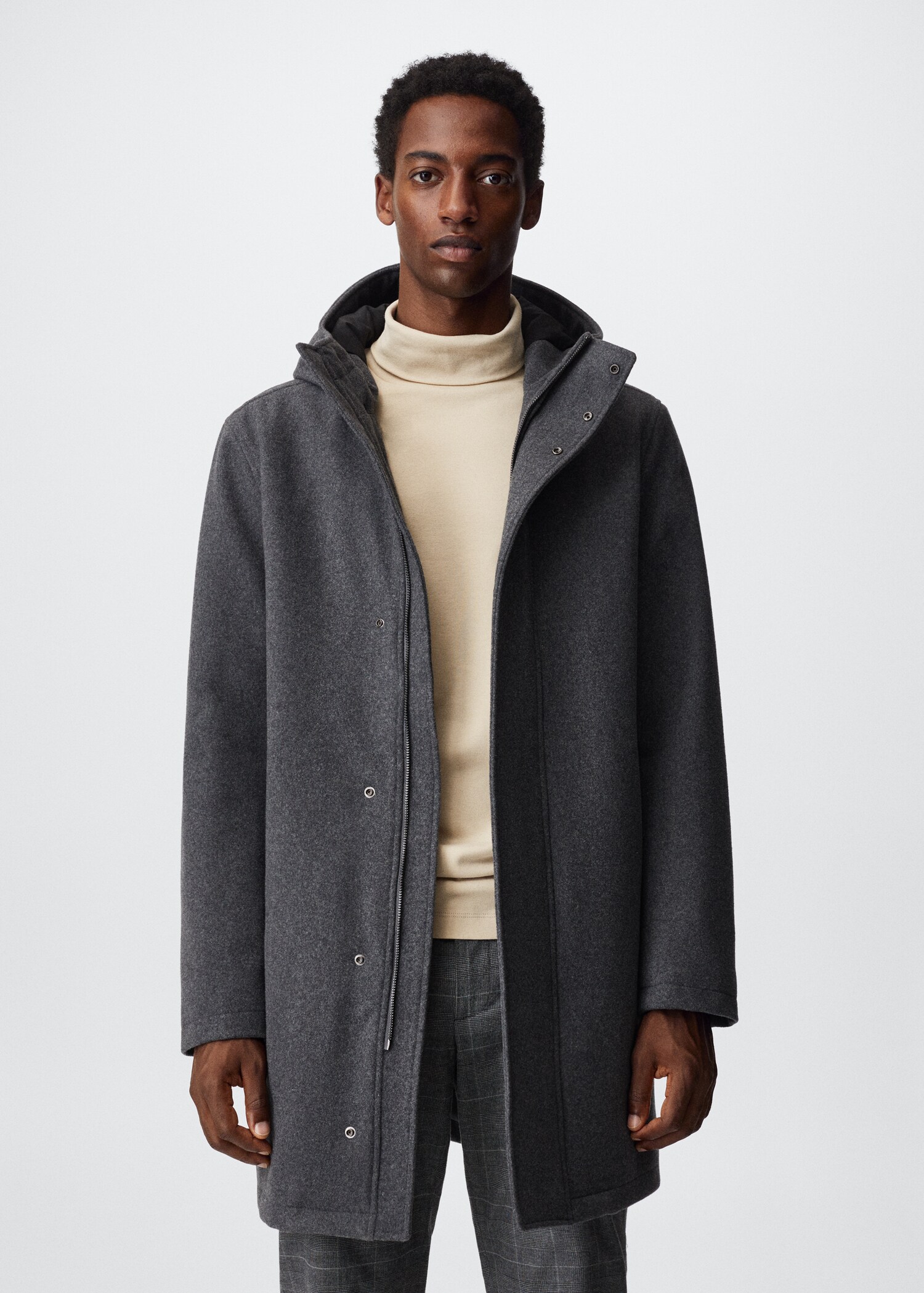 Recycled wool parka Men MANGO Georgia - Main Image