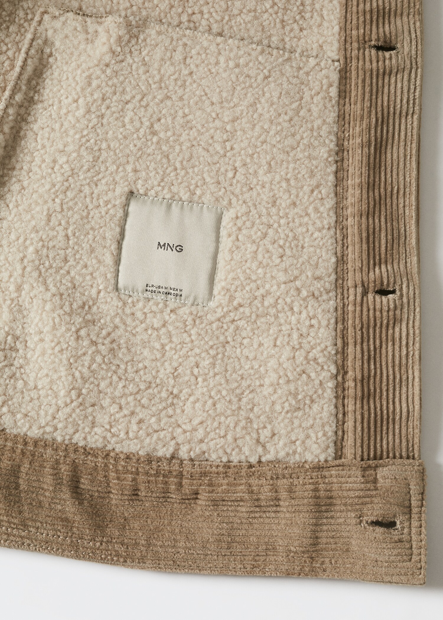 Cordjacke mit Shearling-Innenfutter - Detail des Artikels 8