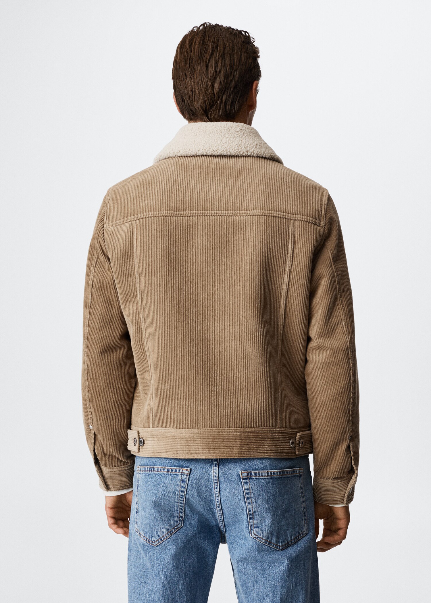 Cordjacke mit Shearling-Innenfutter - Rückseite des Artikels