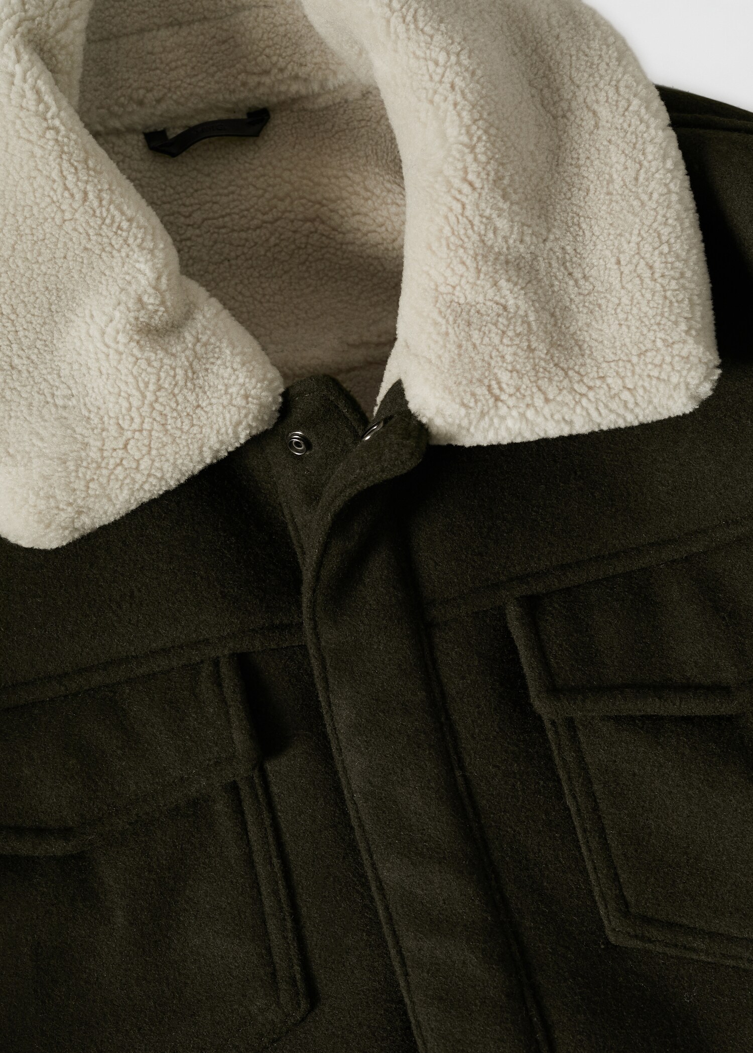Faux-shearling collar wool jacket - Details of the article 8