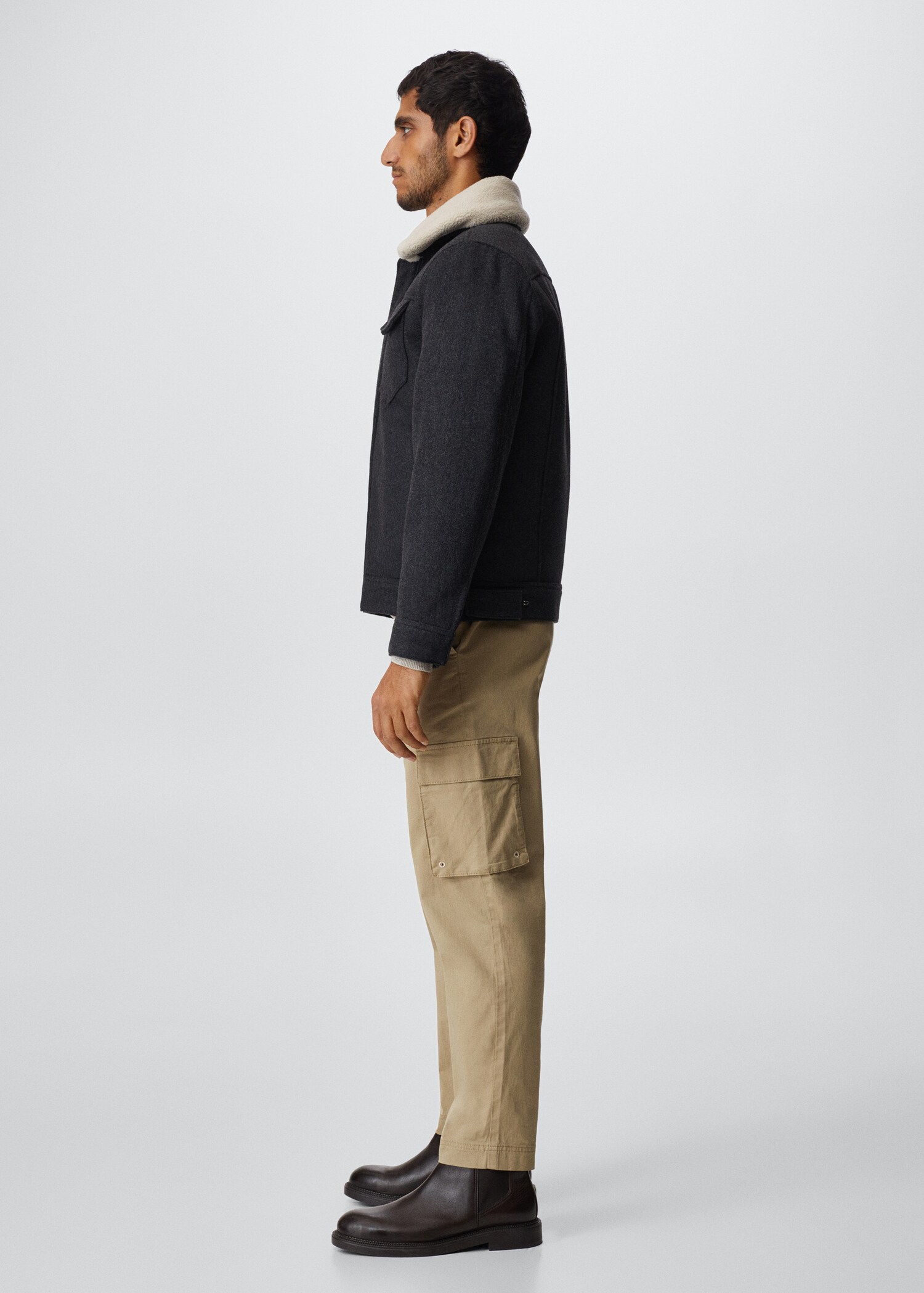 Faux-shearling collar wool jacket - Details of the article 6