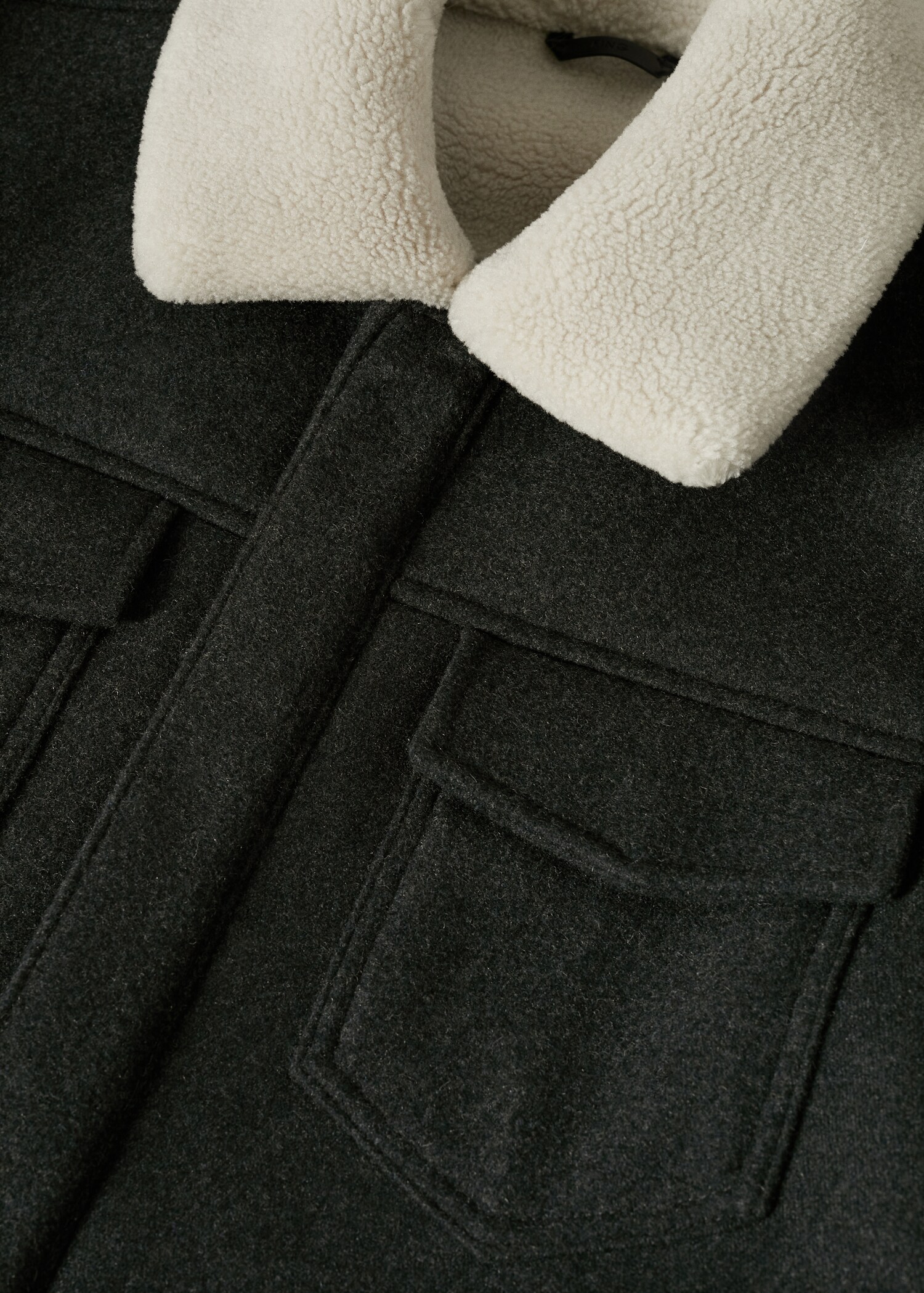 Faux-shearling collar wool jacket - Details of the article 8