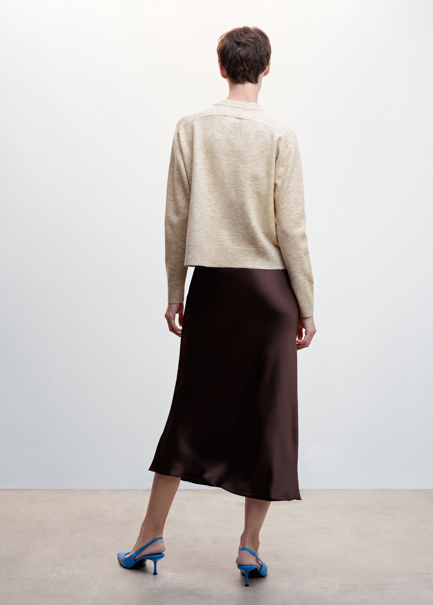 Cotton-linen round-neck knitted sweater - Reverse of the article