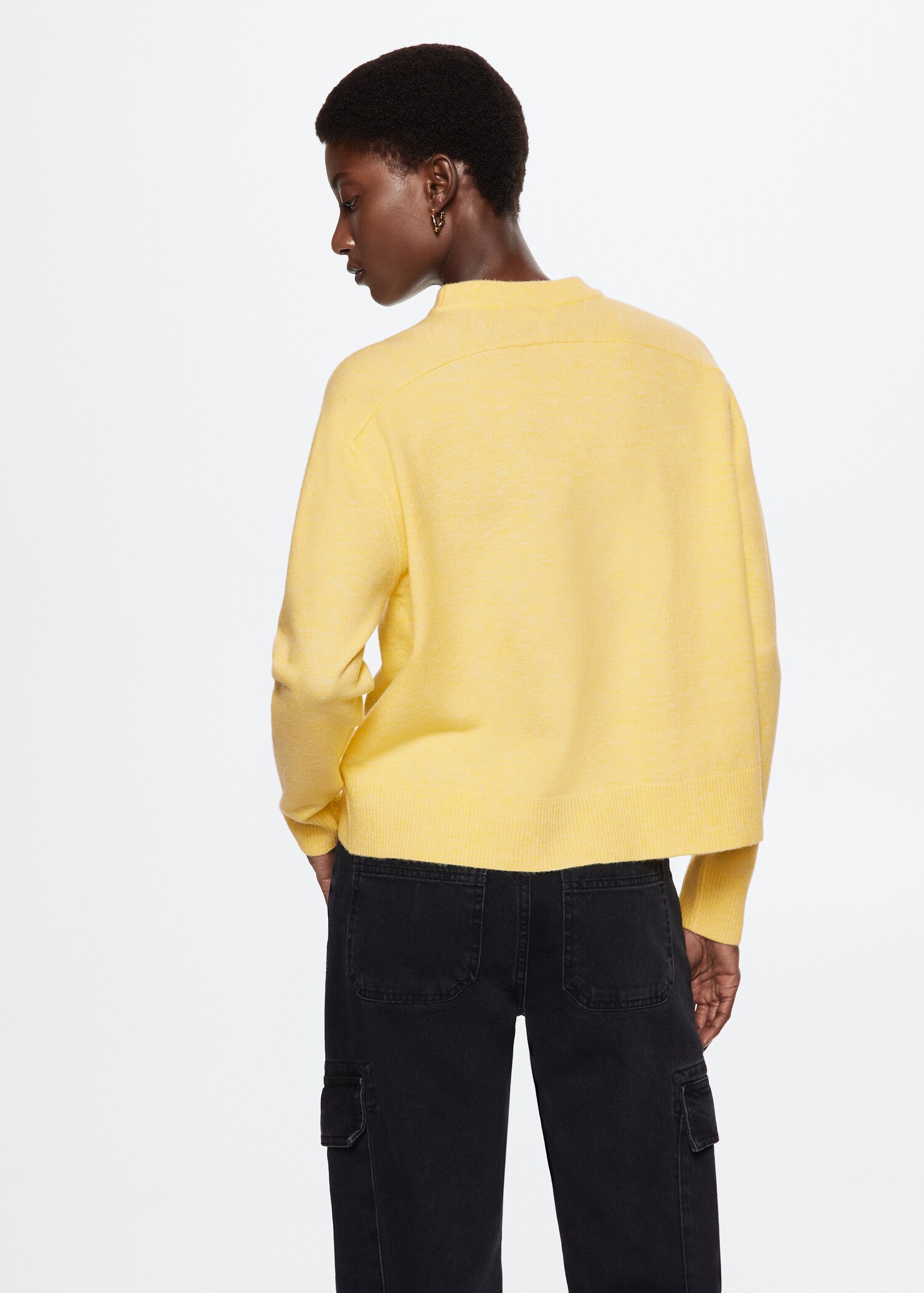 Cotton-linen round-neck knitted sweater - Reverse of the article