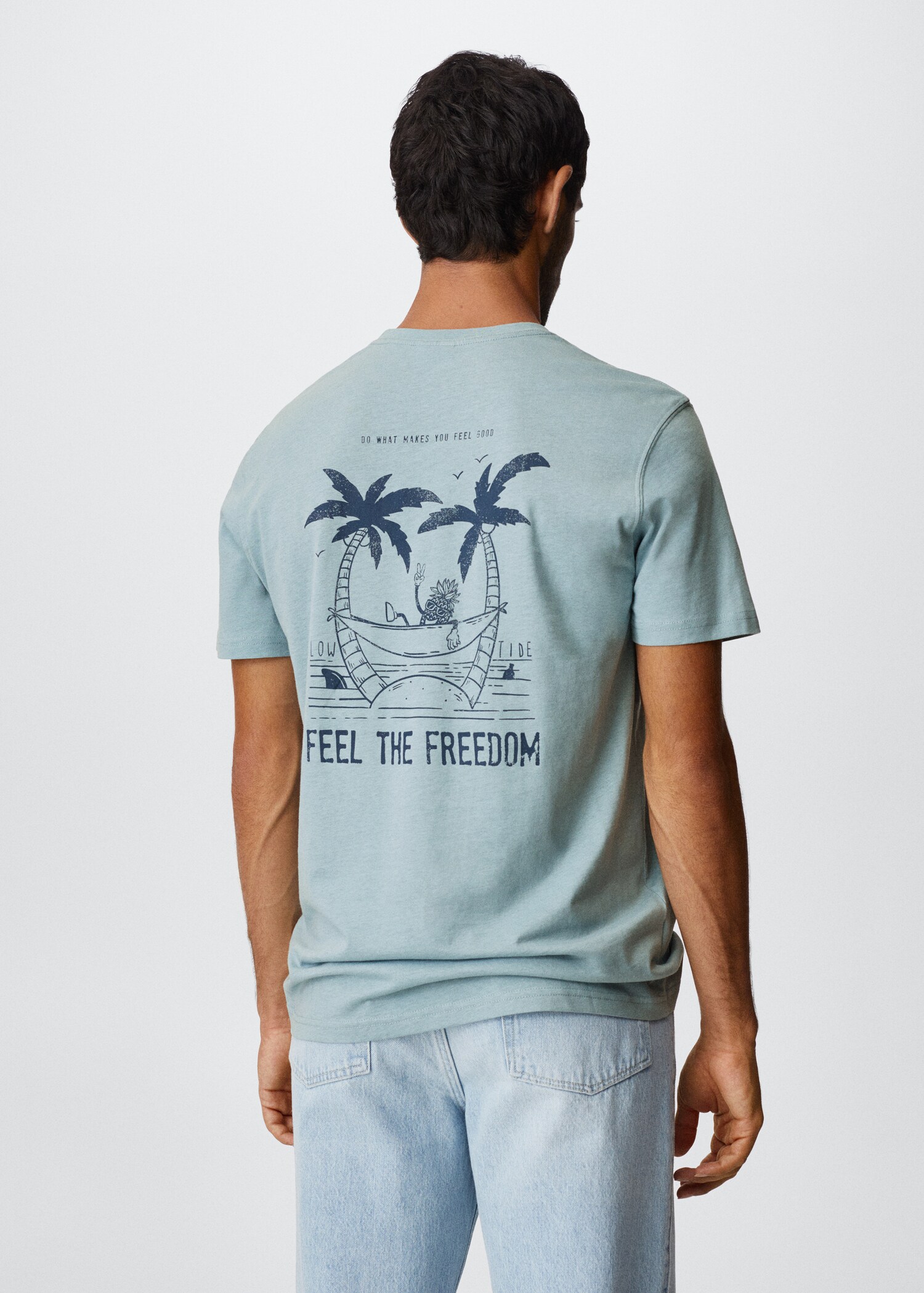 Printed cotton-blend T-shirt - Reverse of the article