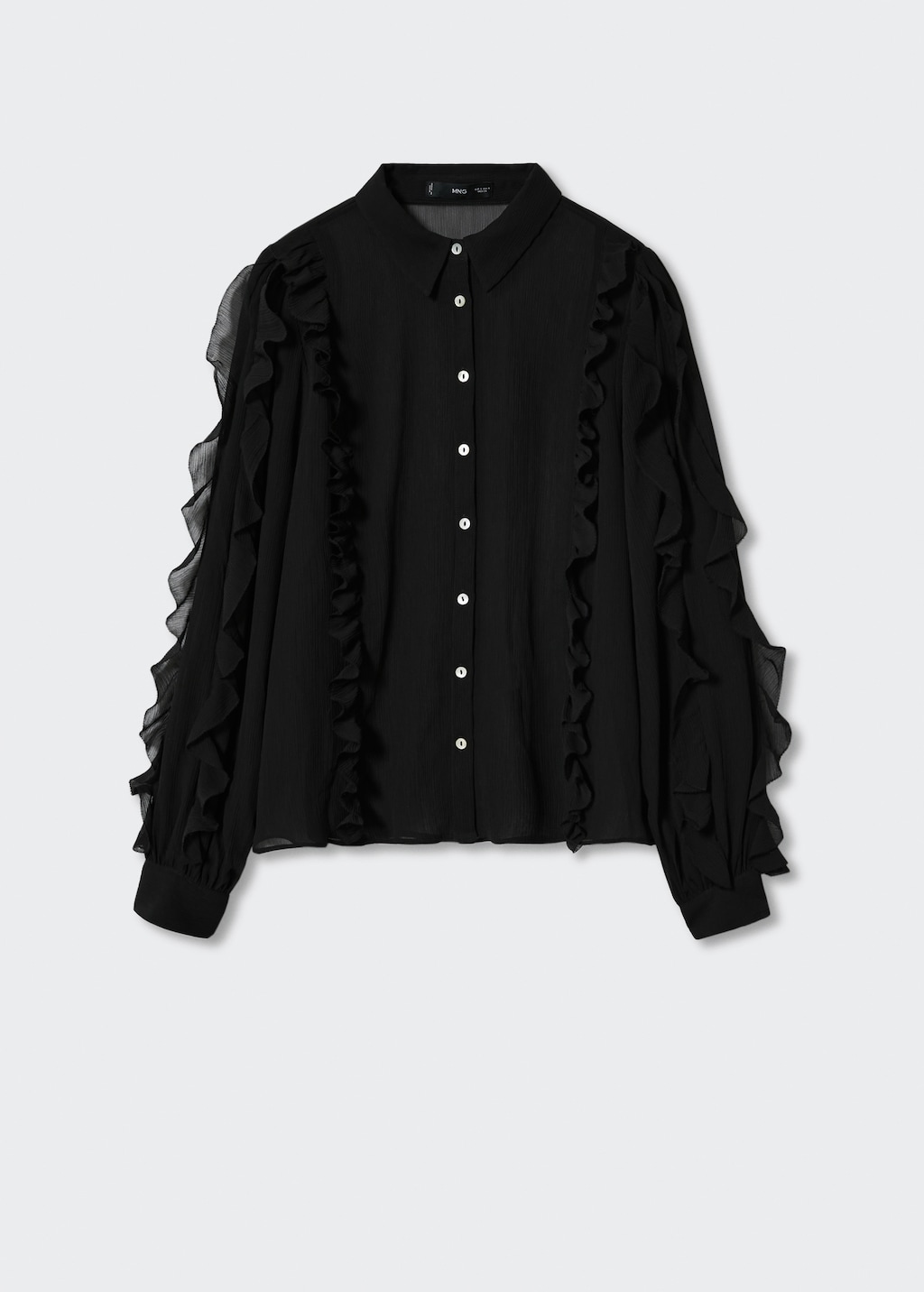 Textured ruffled blouse - Women | MANGO Kosovo