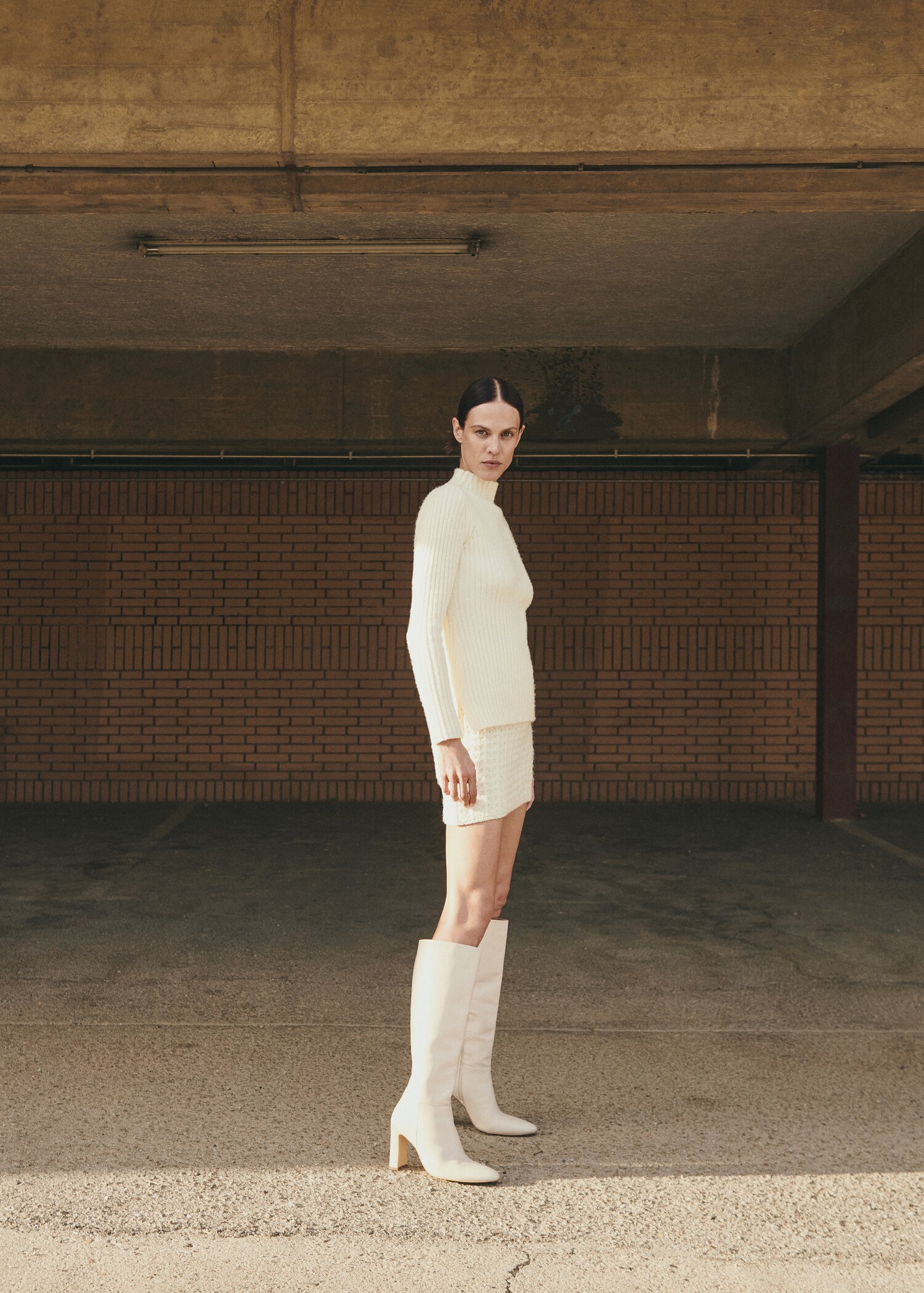 High collar ribbed knit  sweater - Details of the article 7