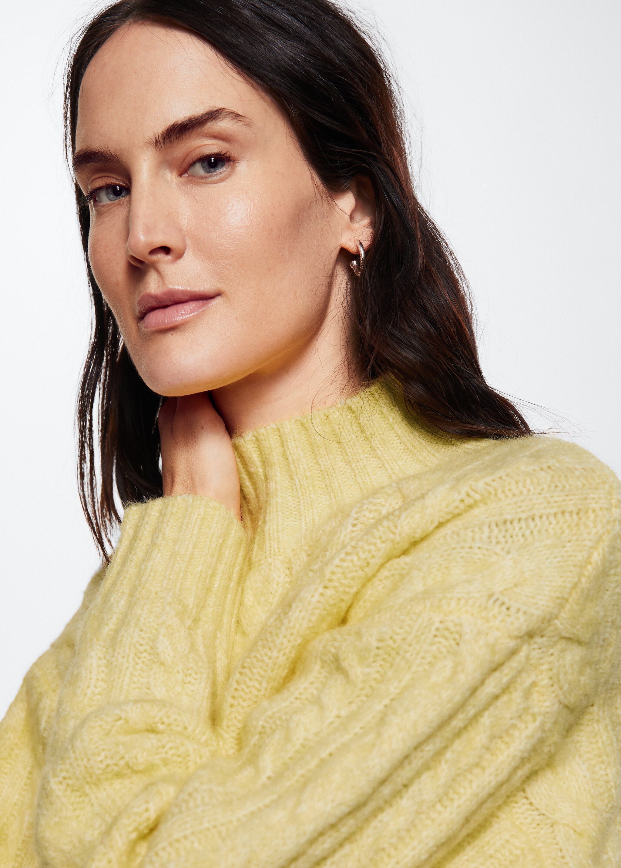 Braided sweater with perkins neck - Details of the article 4