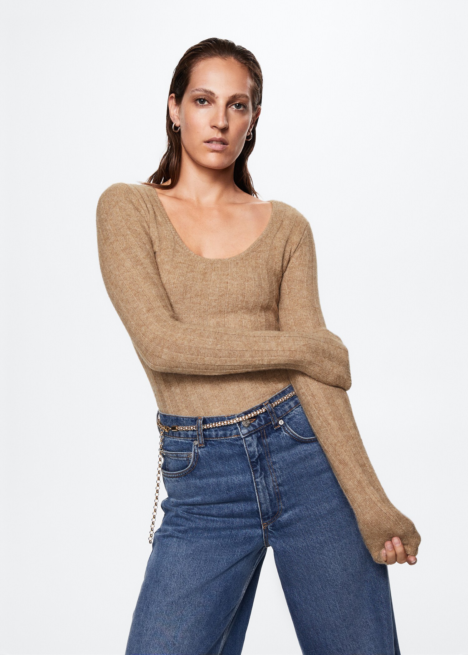 Pull-over maille texturé - Plan moyen