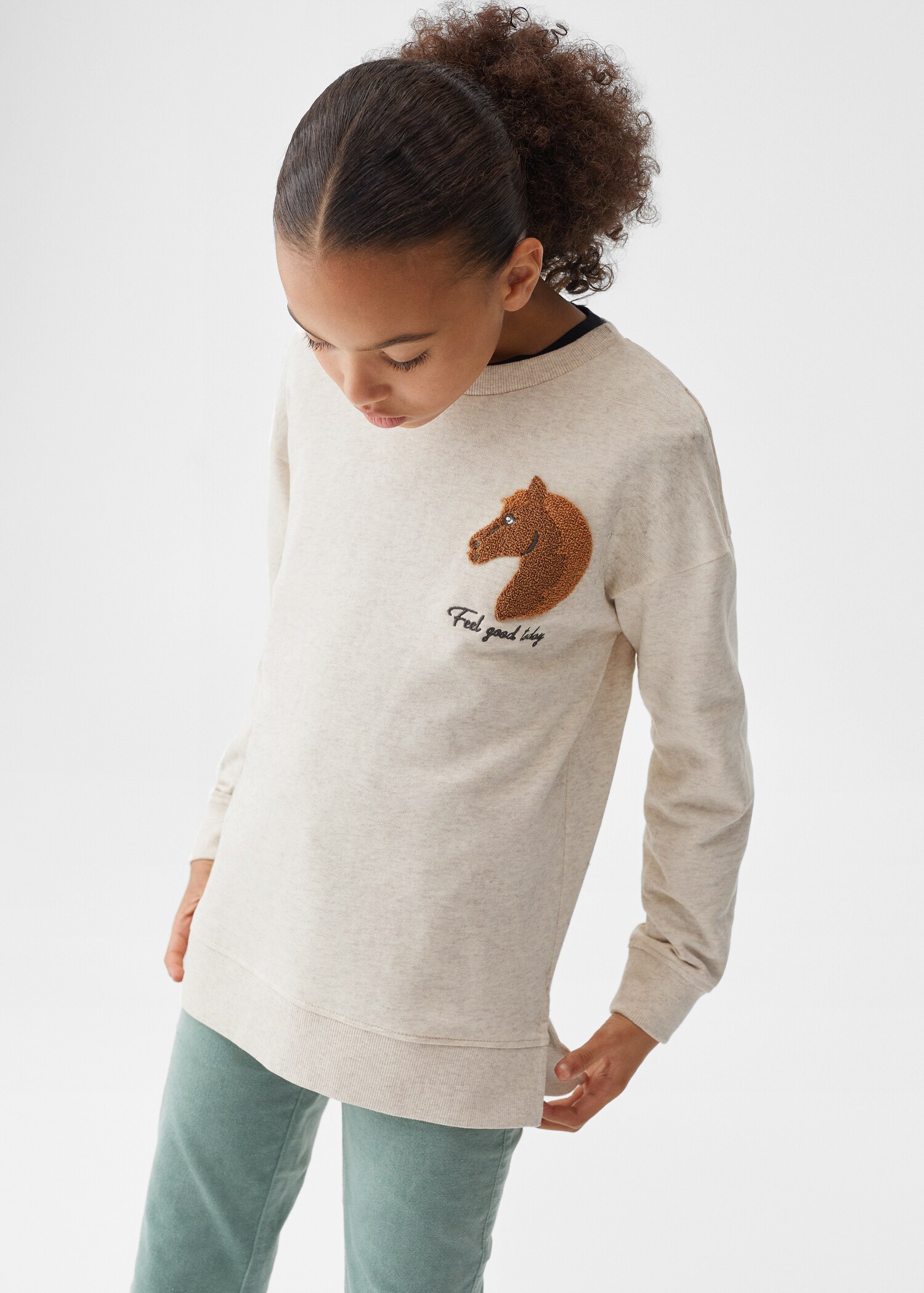 Textured embroidery sweatshirt - Medium plane