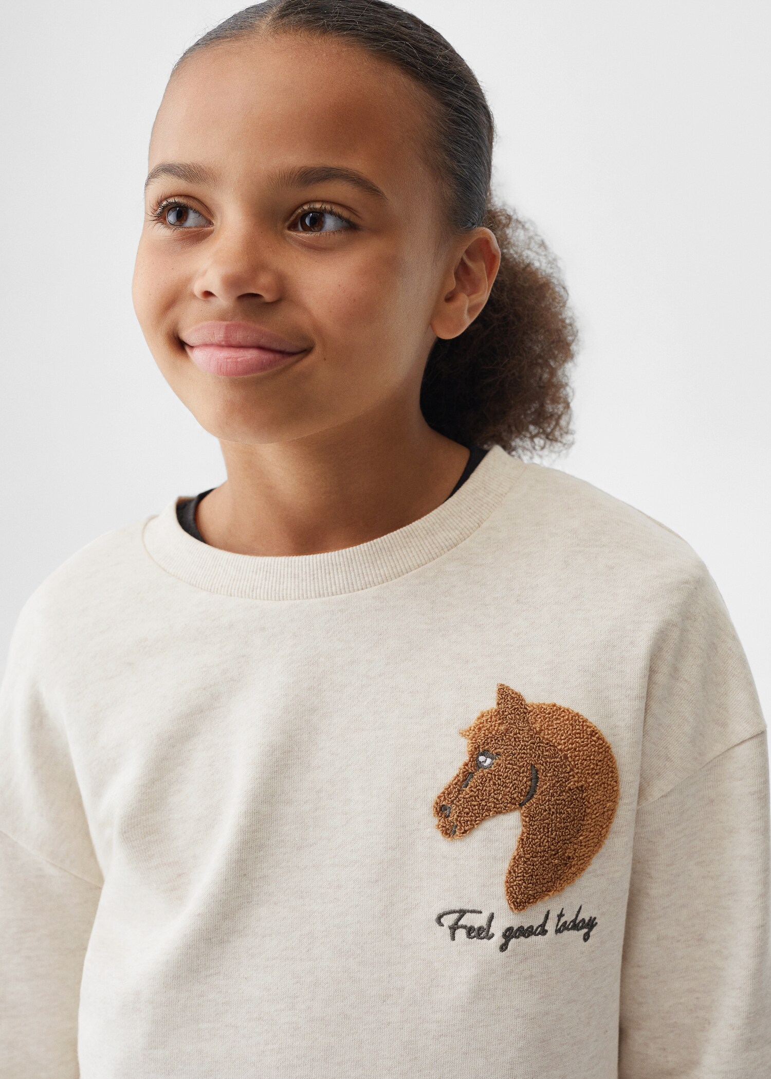 Textured embroidery sweatshirt - Details of the article 1