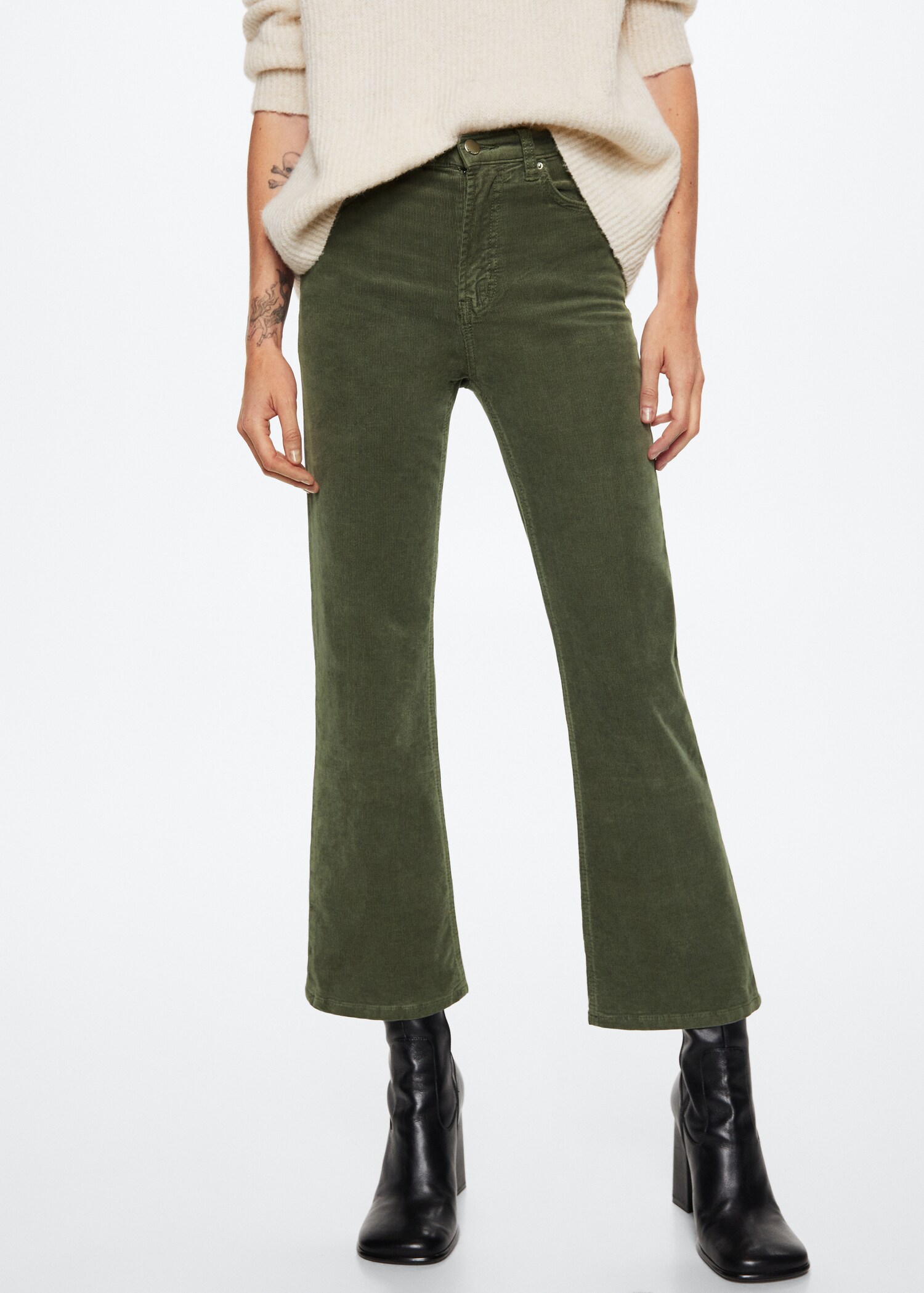 Corduroy bootcut jeans - Medium plane