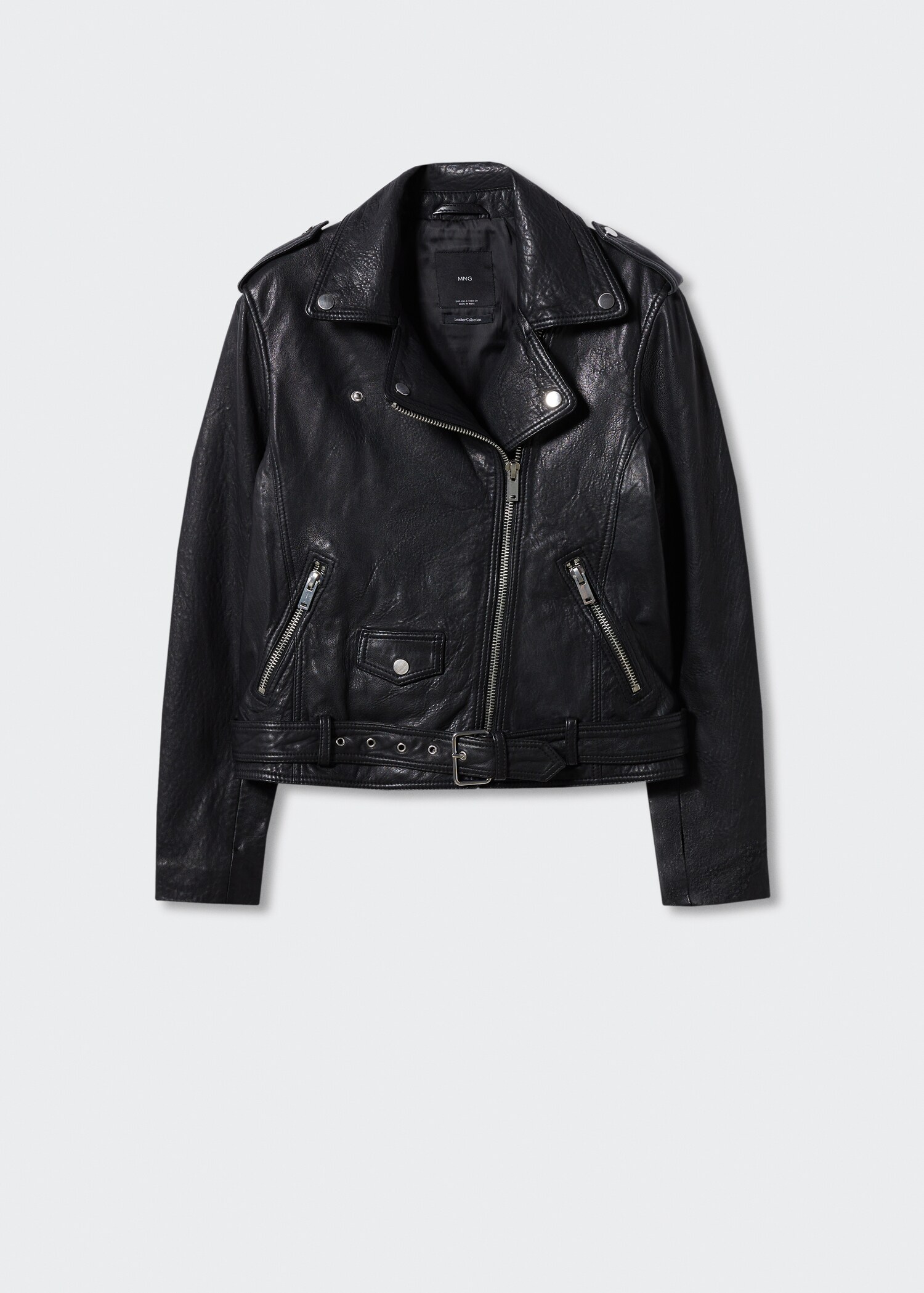 Leather biker jacket - Article without model