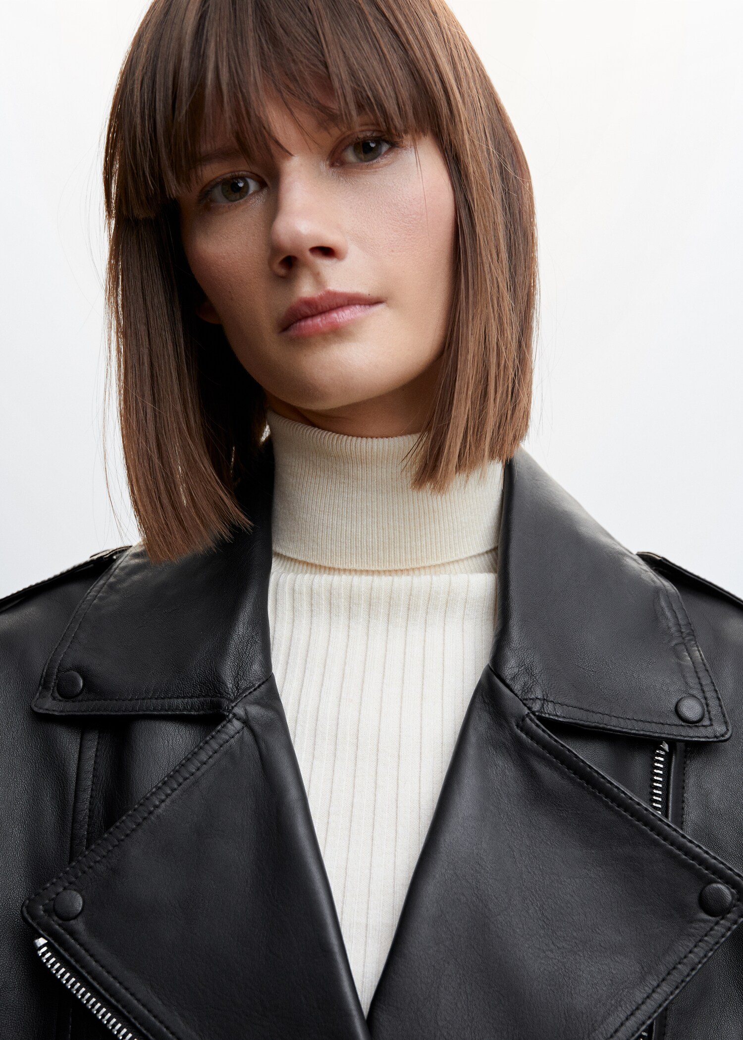Shearling collar leather jacket - Details of the article 2
