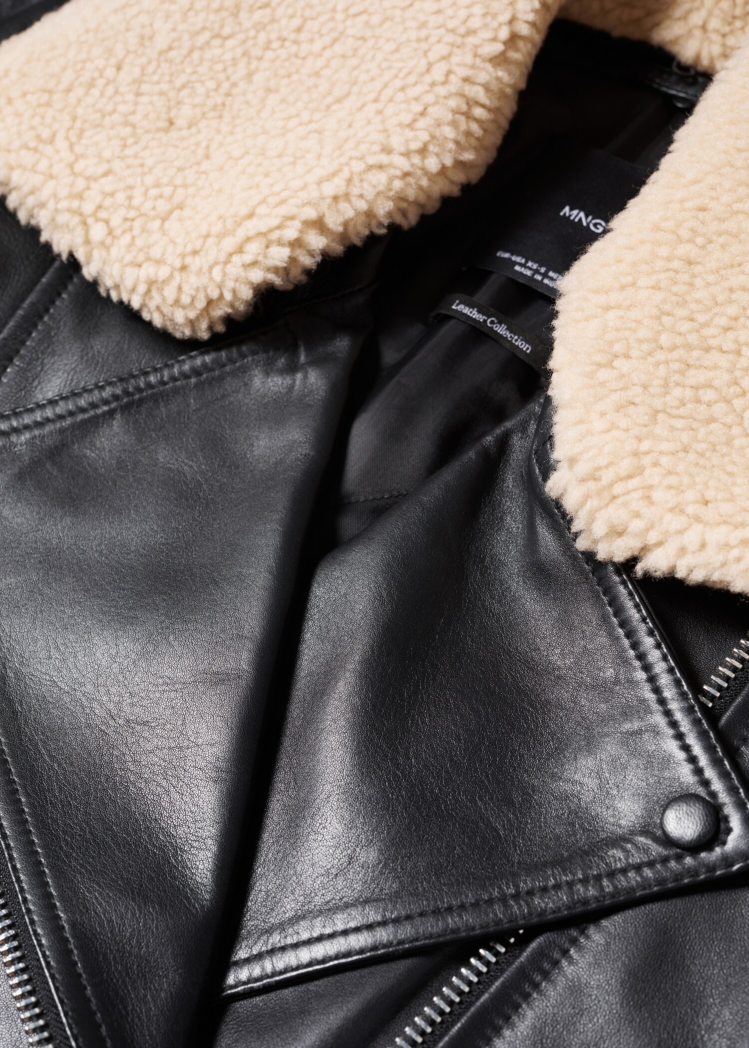 Shearling collar leather jacket - Details of the article 8