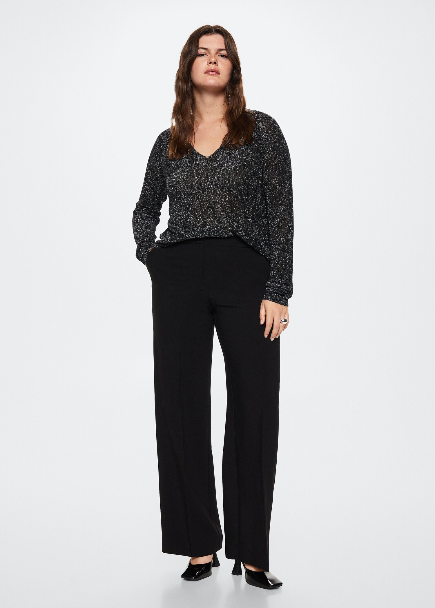 V-neck lurex sweater - Details of the article 3