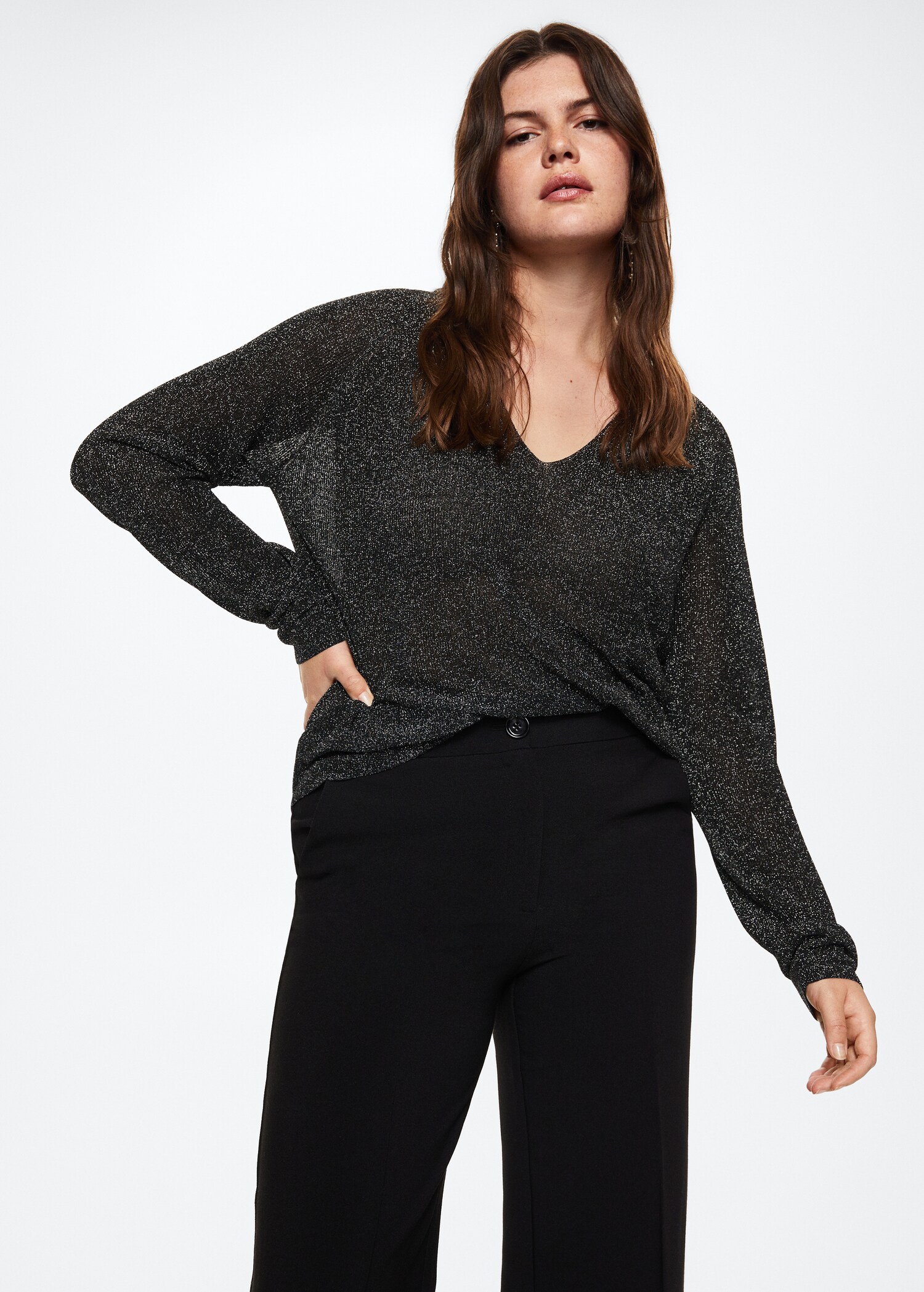 V-neck lurex sweater - Details of the article 5
