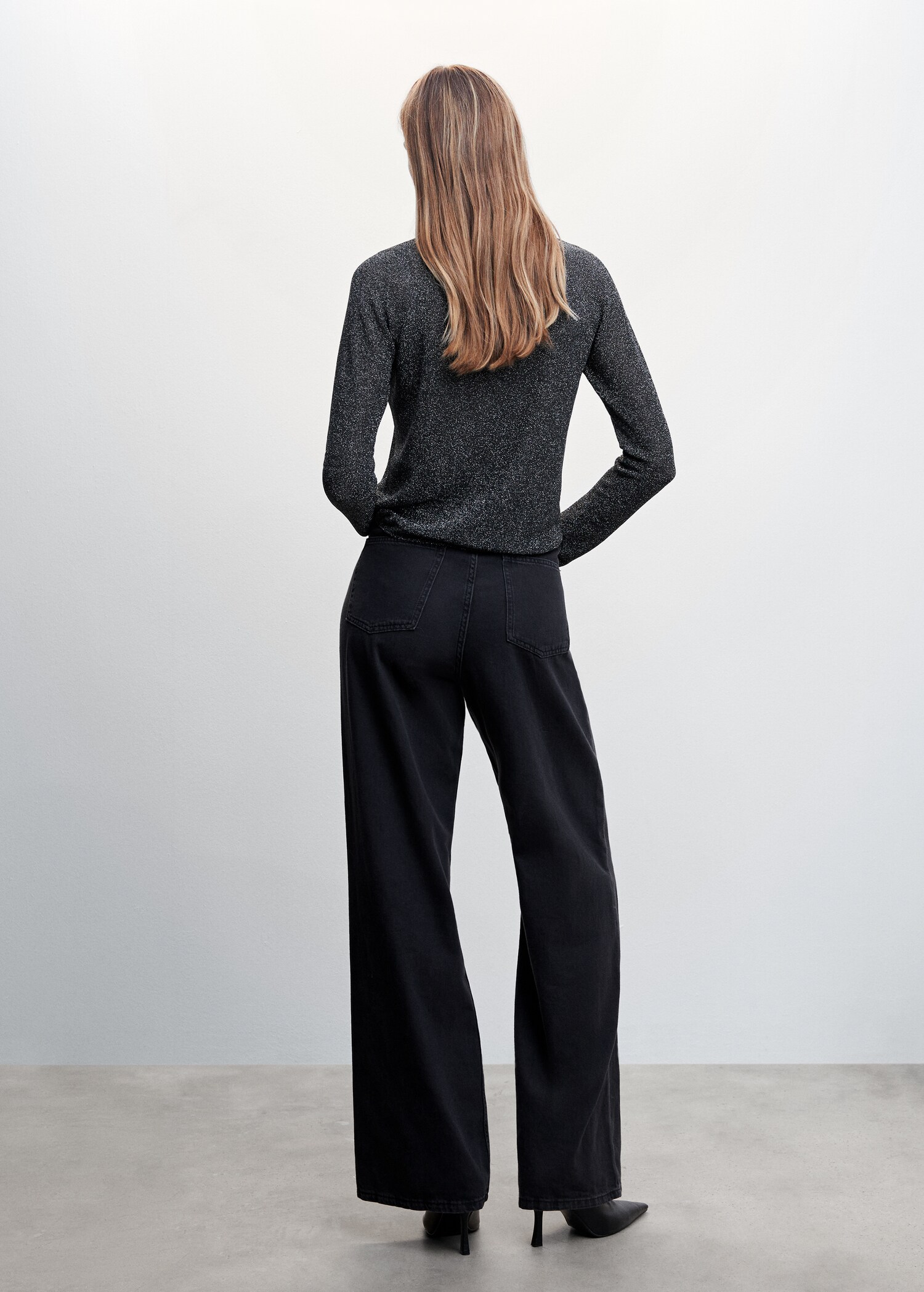 V-neck lurex sweater - Reverse of the article
