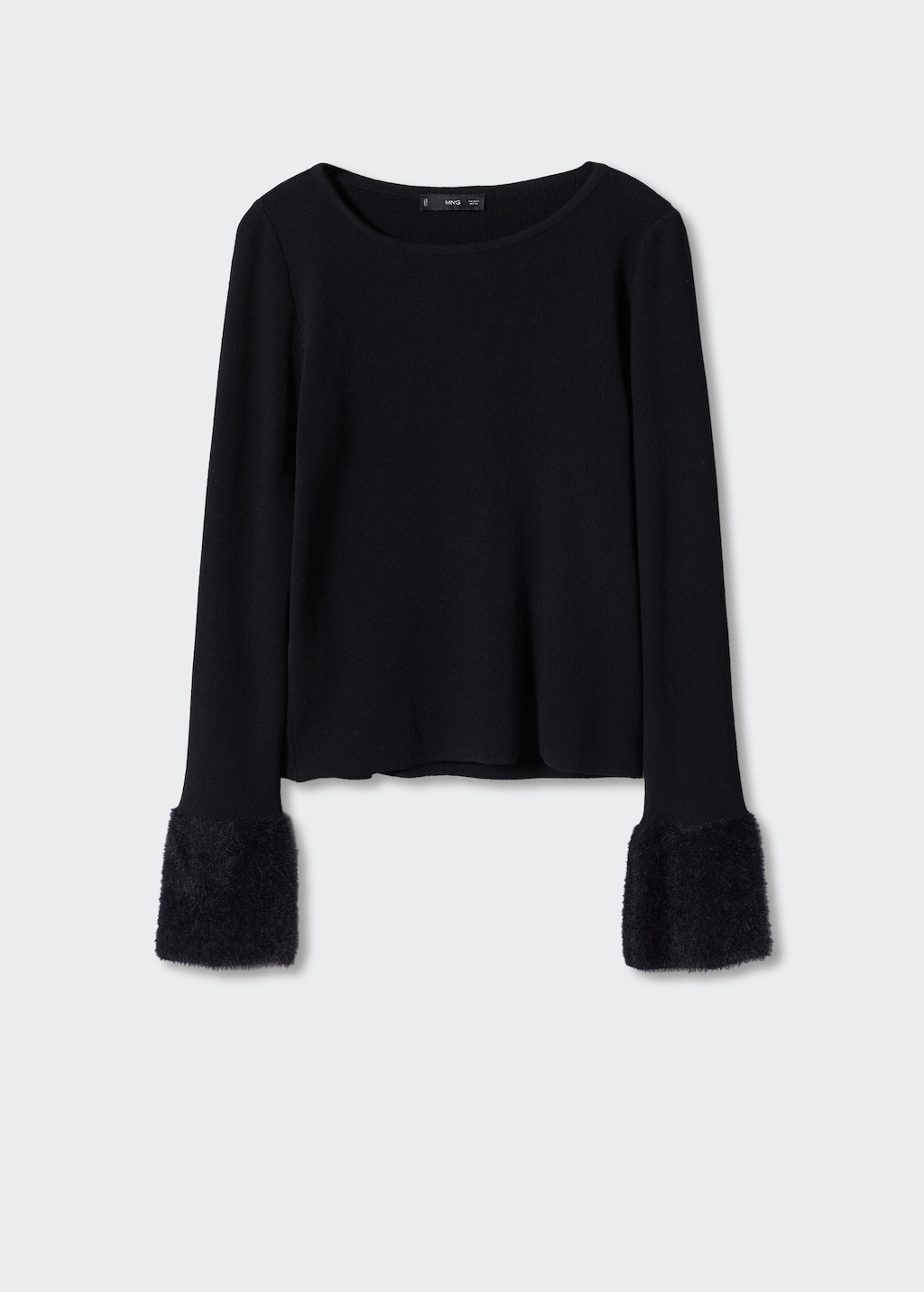 Faux fur sleeve sweater best sale