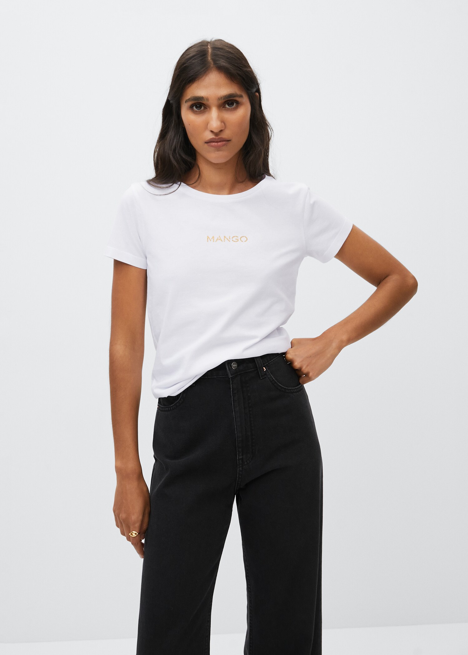 Metallic logo T-shirt - Medium plane
