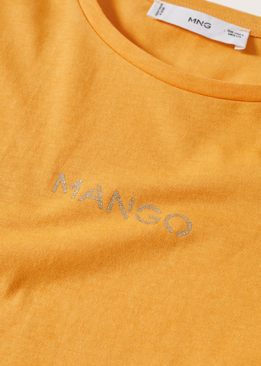 Metallic logo T-shirt | MANGO China