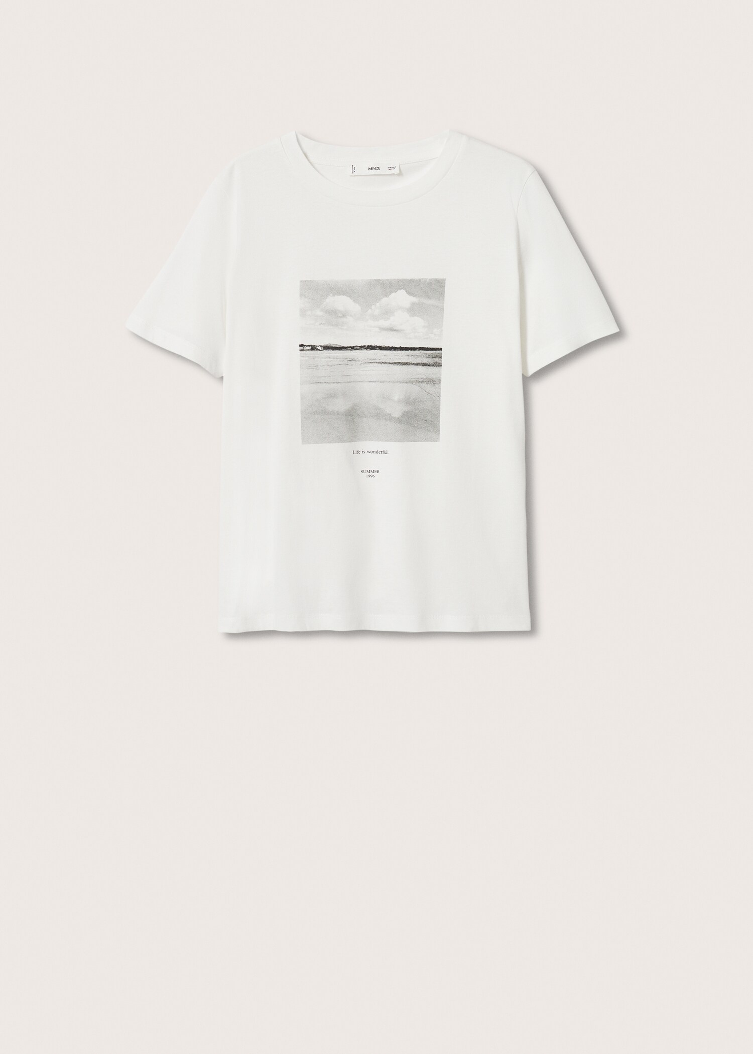 Katoenen T-shirt met boodschap - Artikel zonder model