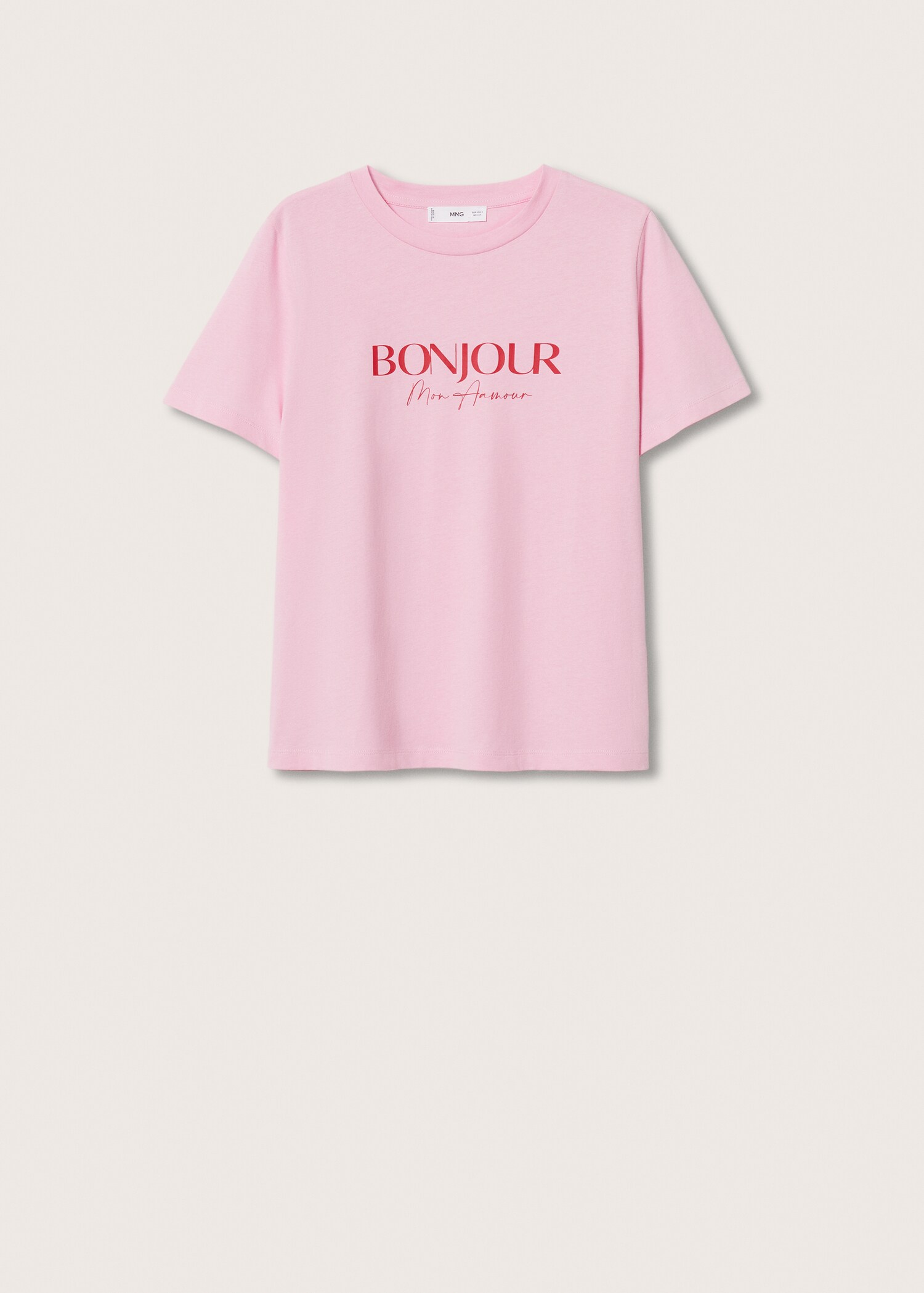 Katoenen T-shirt met boodschap - Artikel zonder model
