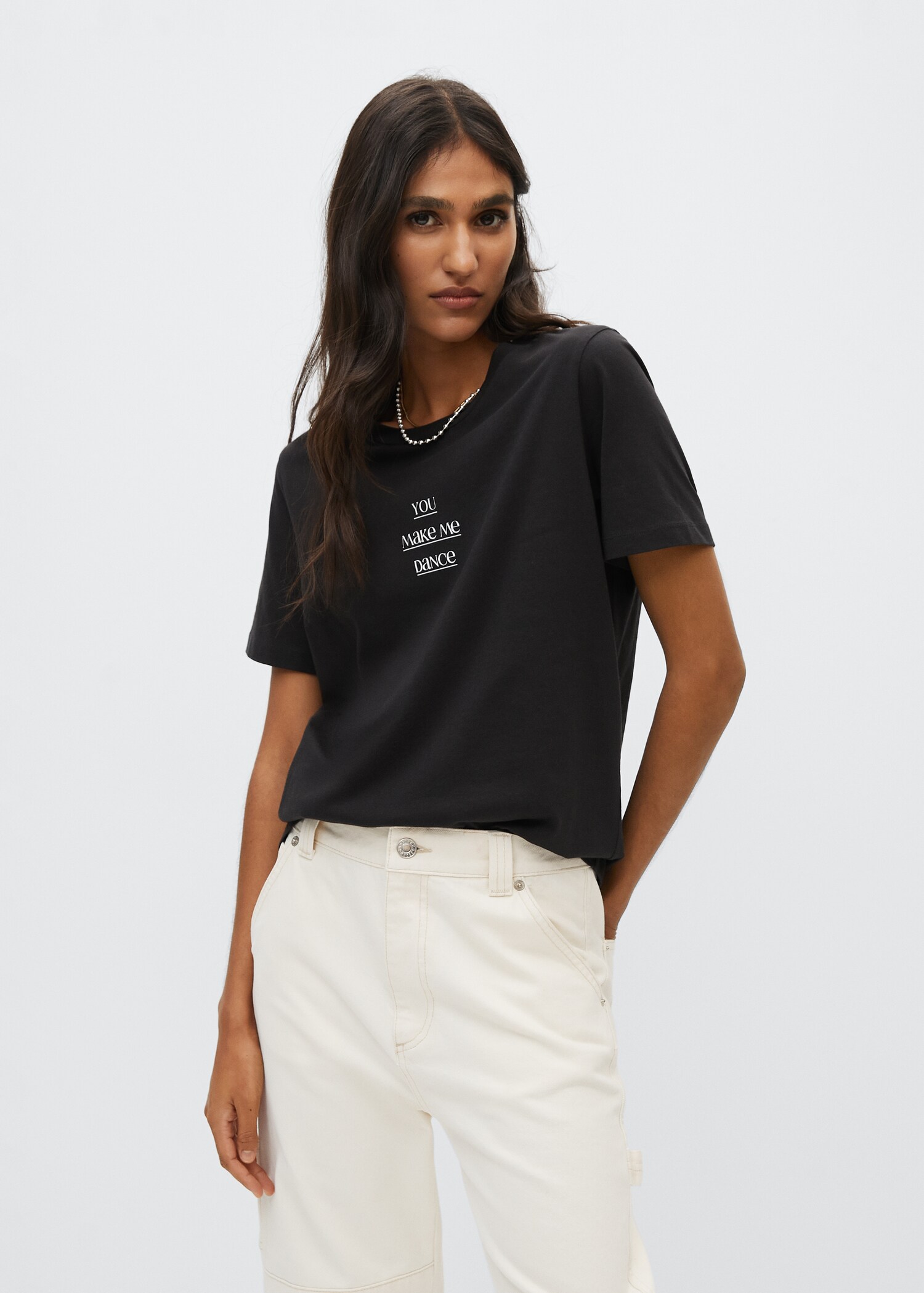 Camiseta algodón mensaje - Plano medio