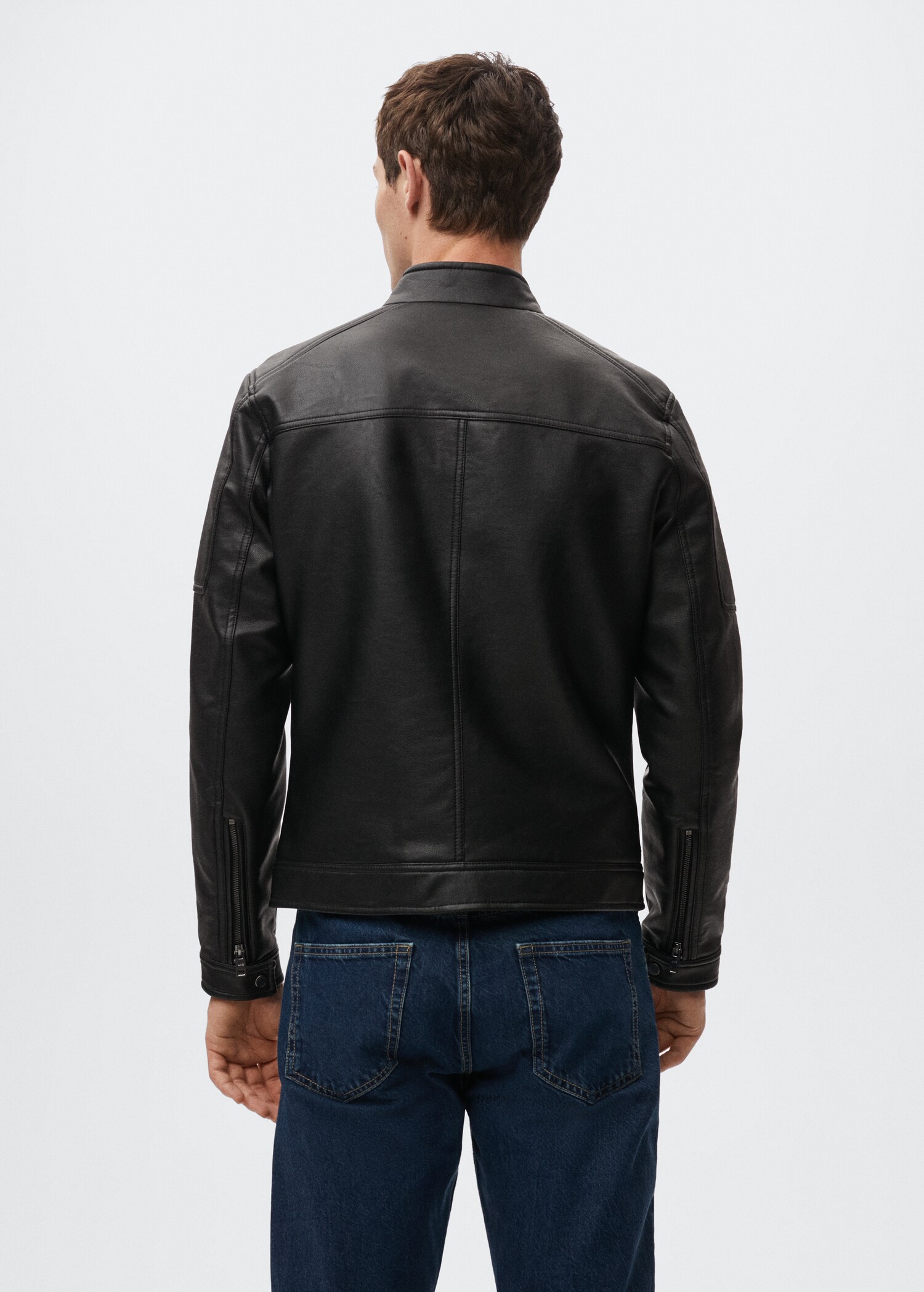 Faux-leather jacket - Reverse of the article