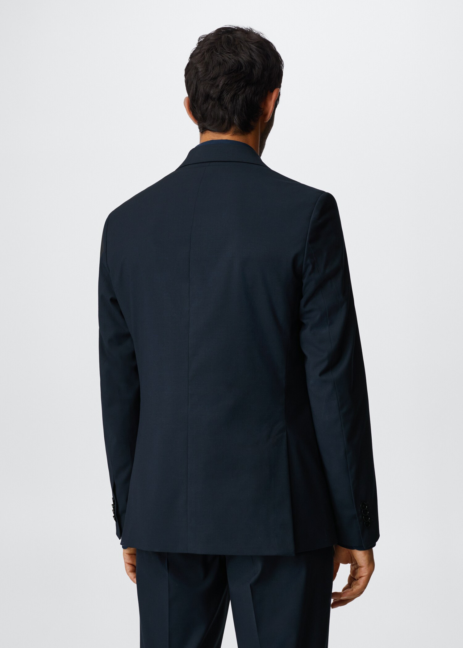 Двубортный костюмный пиджак slim fit - Обратная сторона изделия