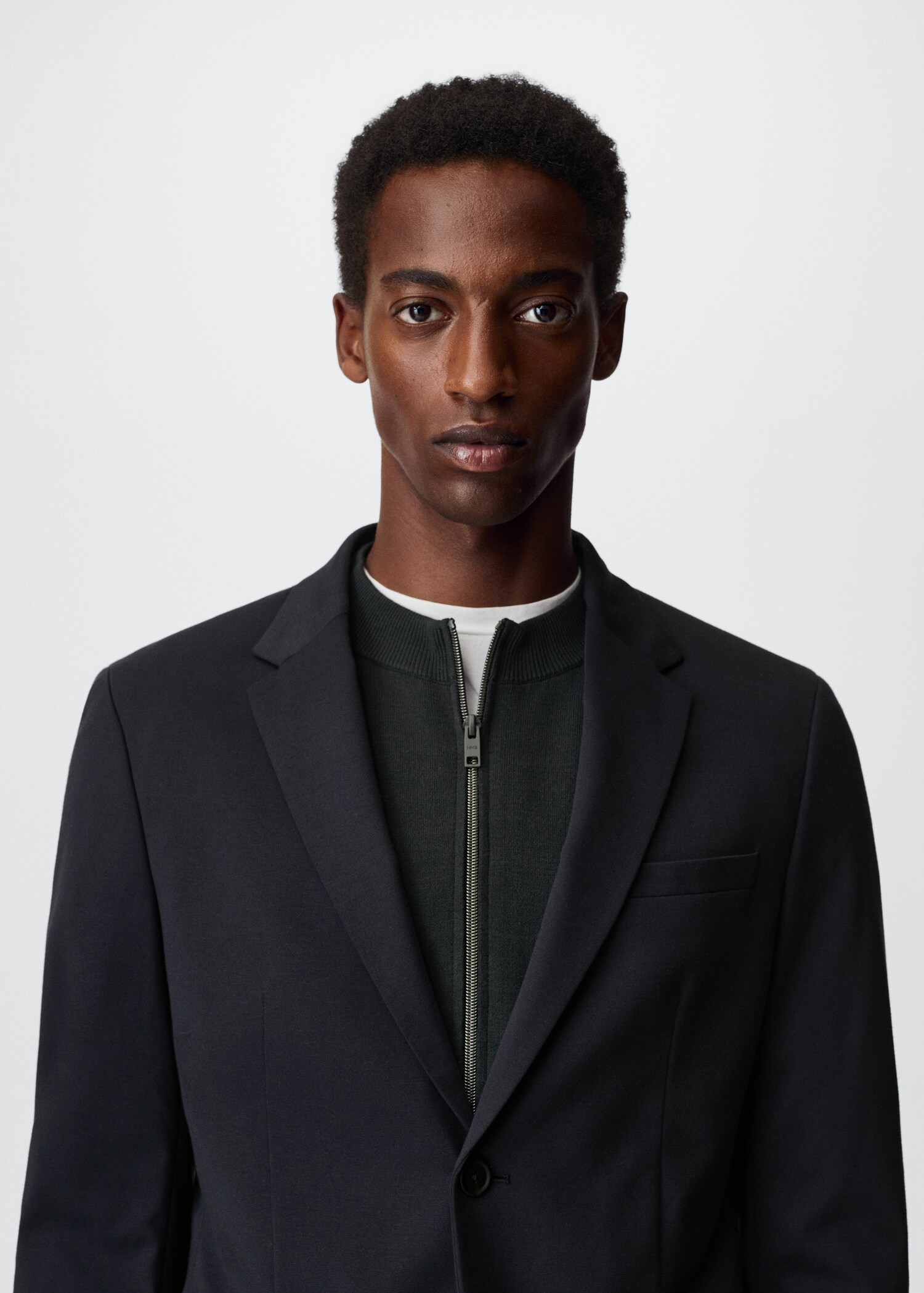 Slim-fit cotton suit blazer - Details of the article 4