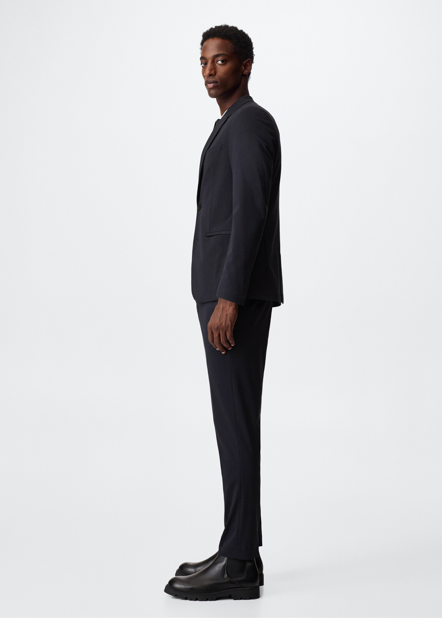 Slim-fit cotton suit blazer - Details of the article 6