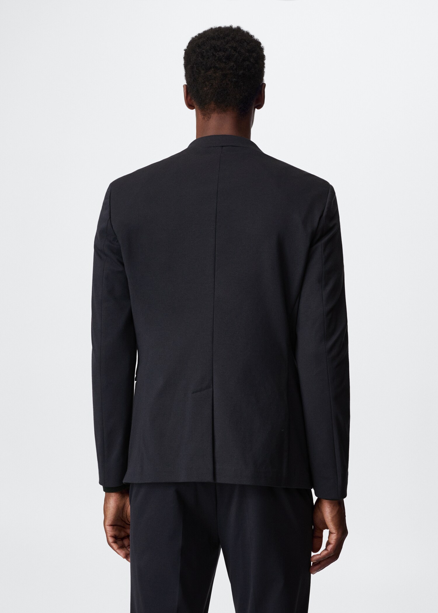 Slim-fit cotton suit blazer - Reverse of the article