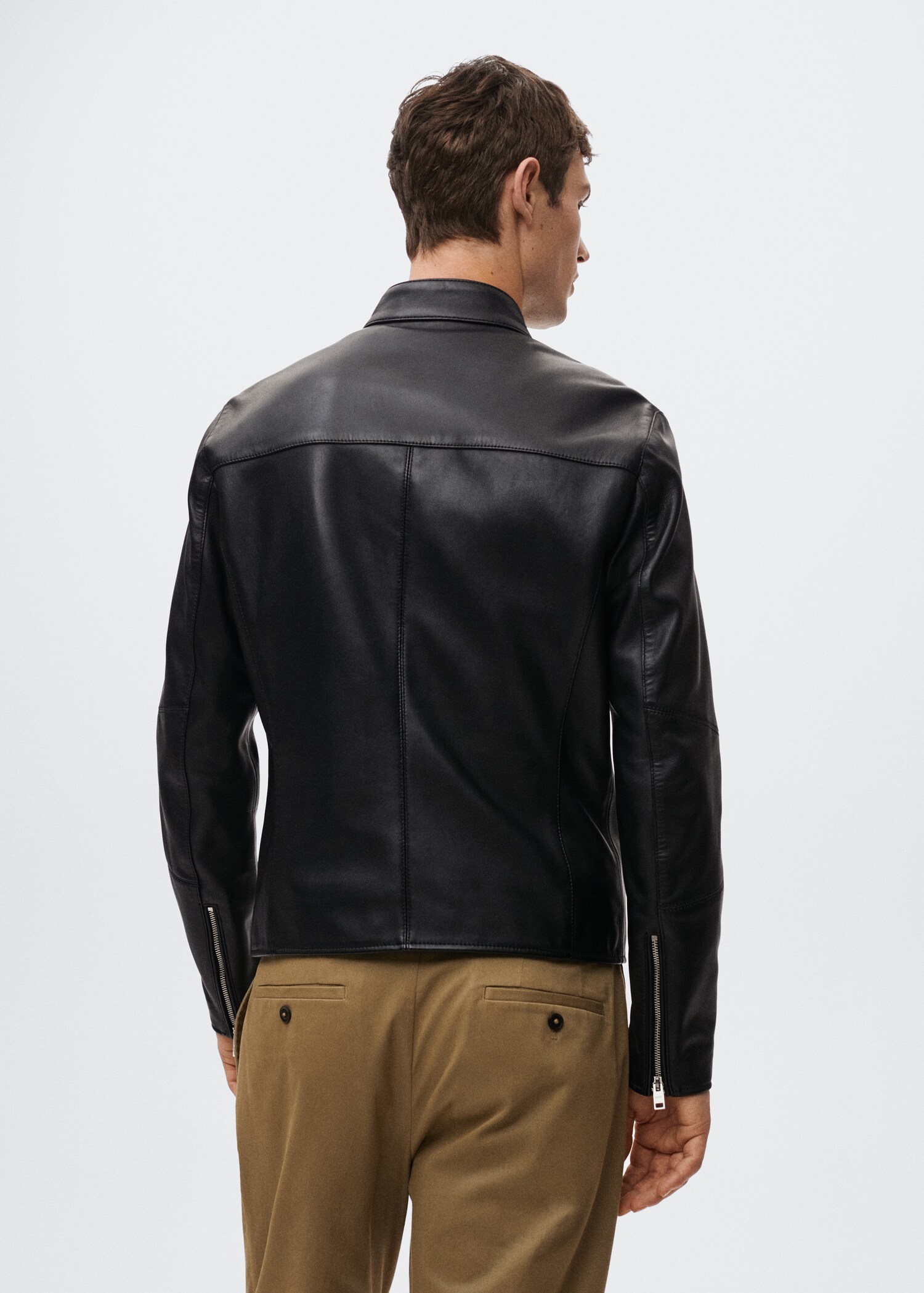 Blouson biker en cuir - Verso de l’article