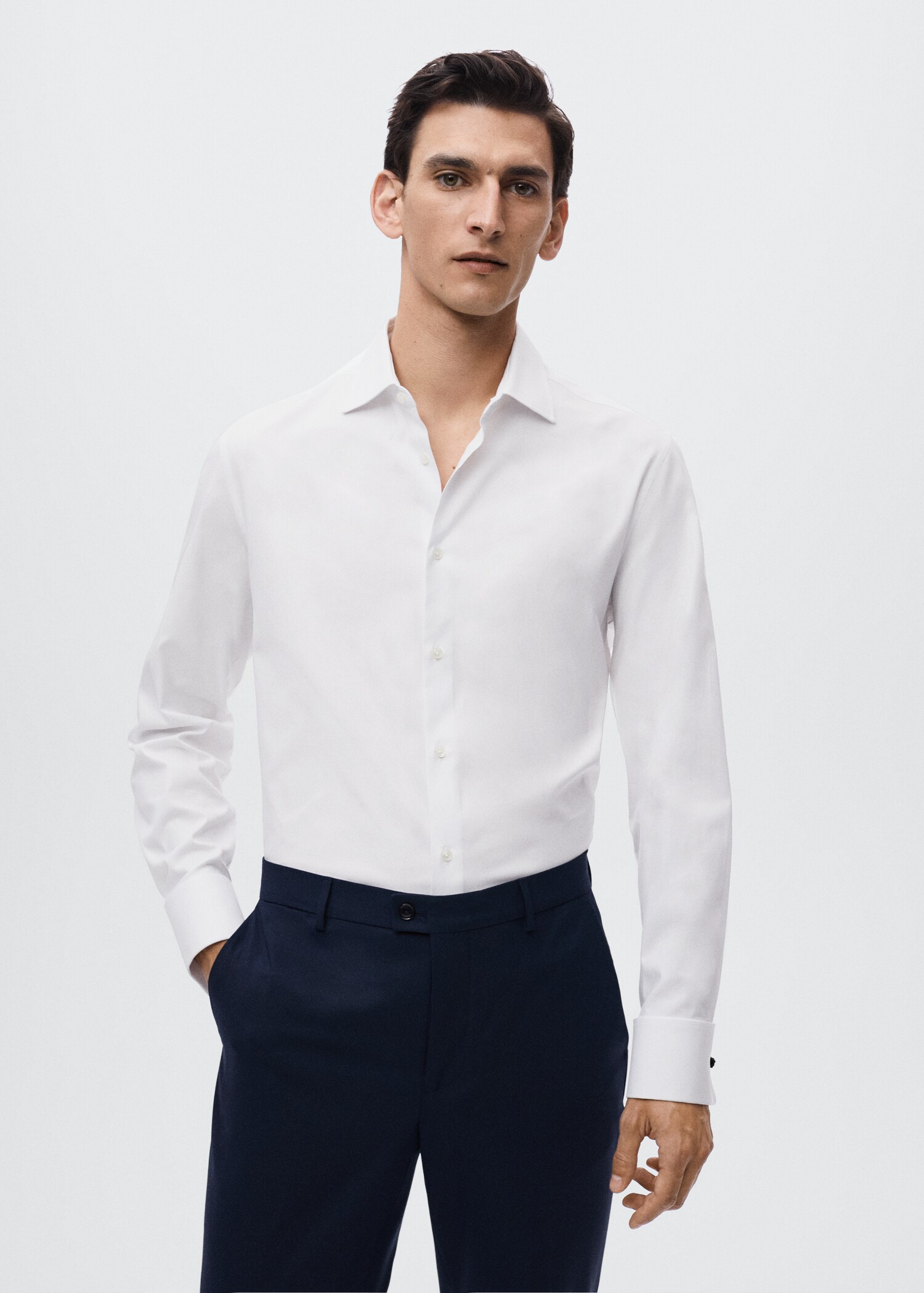 Chemise costume slim fit coton - Plan moyen
