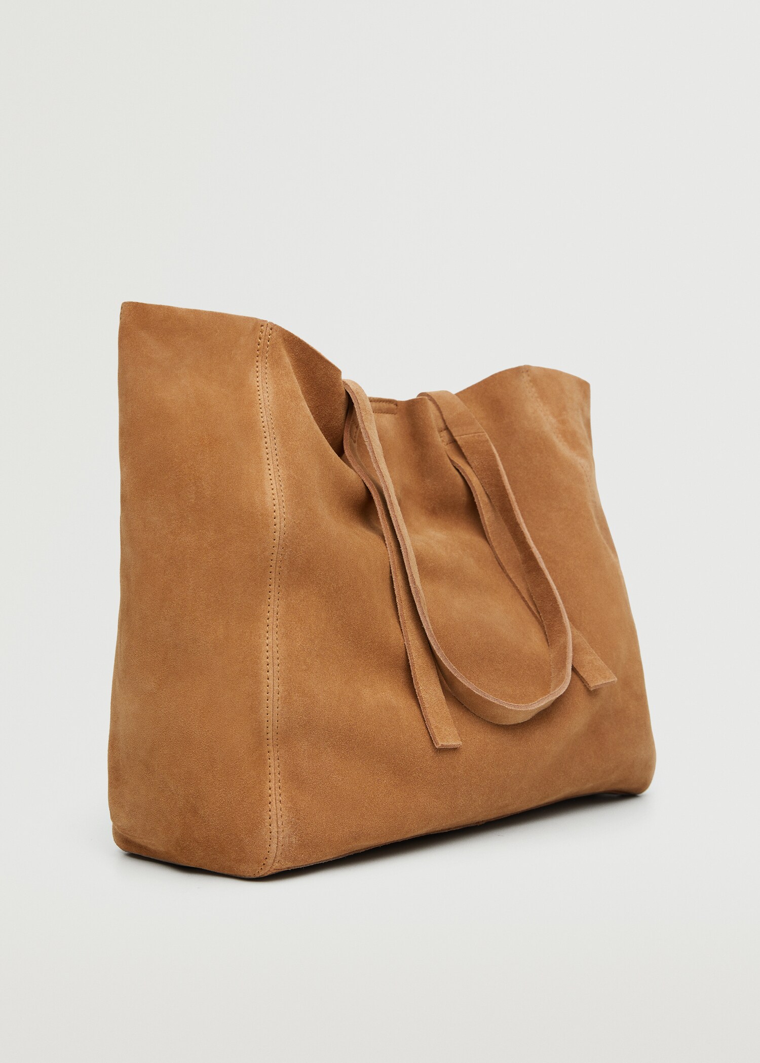 Leather shopper bag - Medium plane