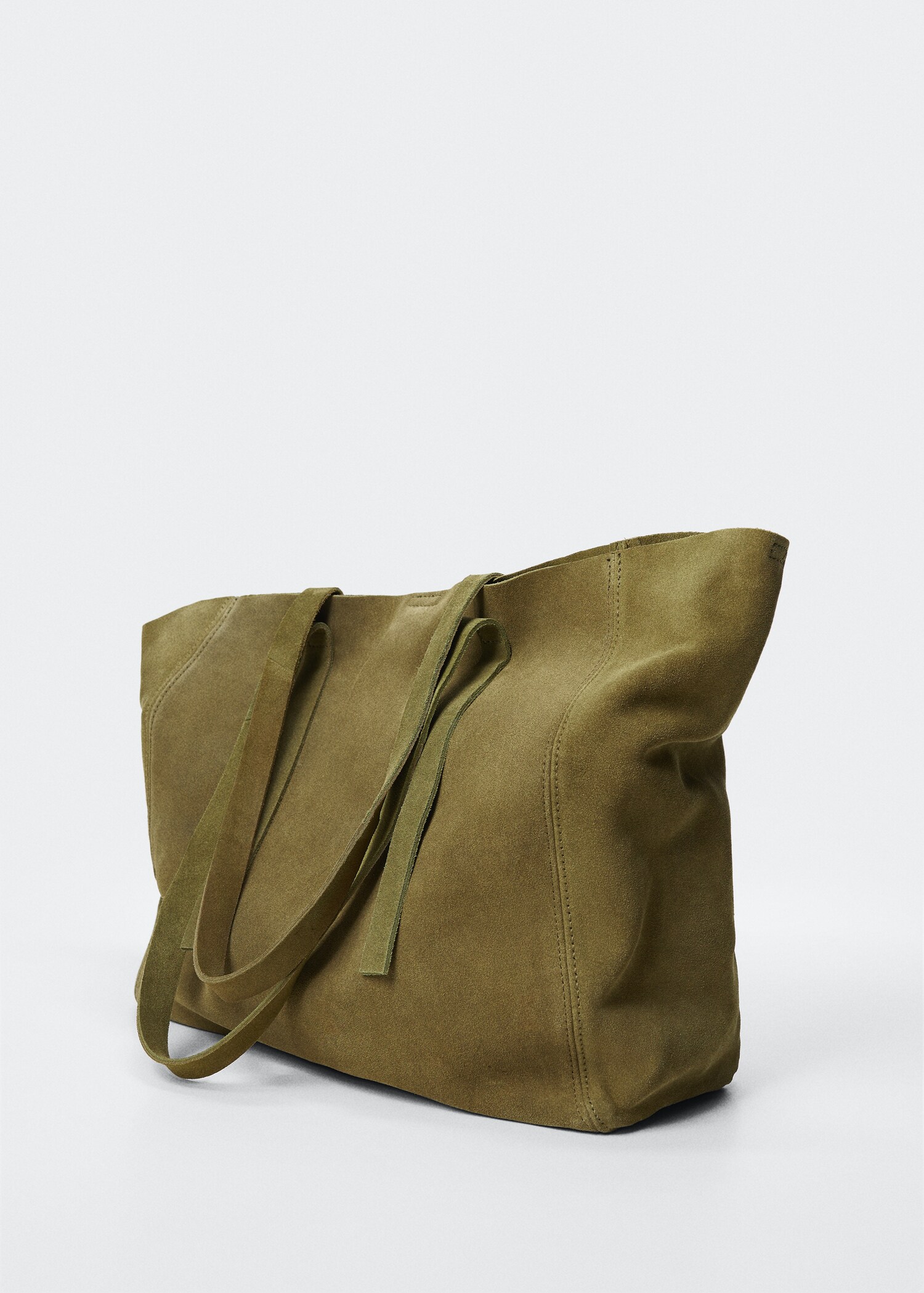 Leather shopper bag - Medium plane