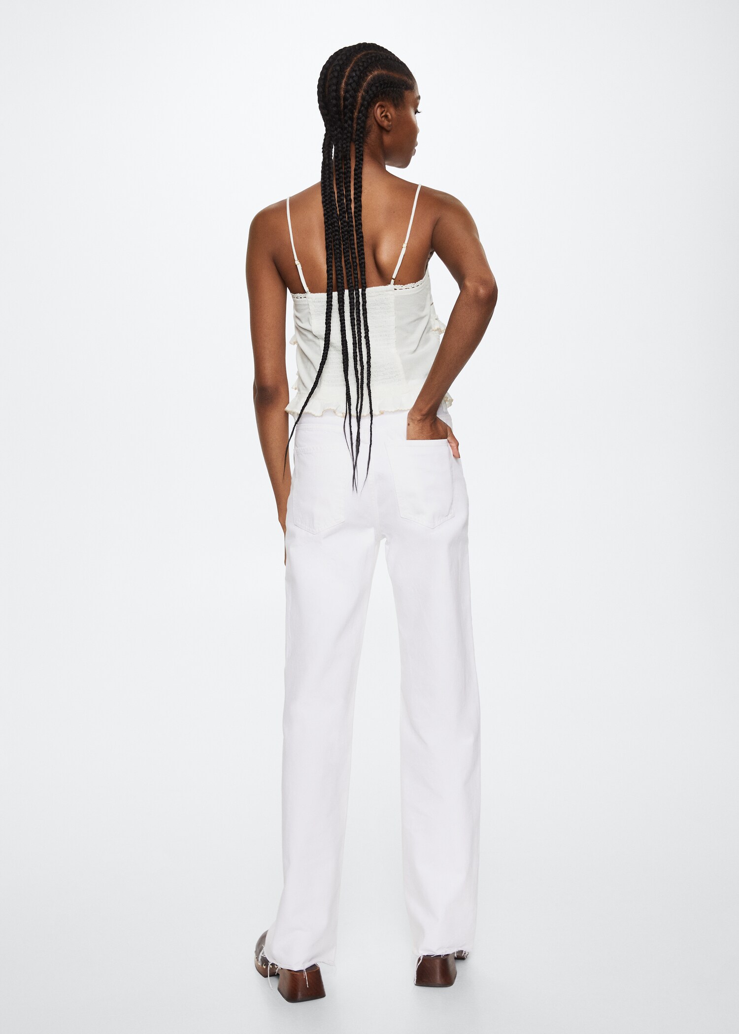 Ruffled cotton top - Reverse of the article