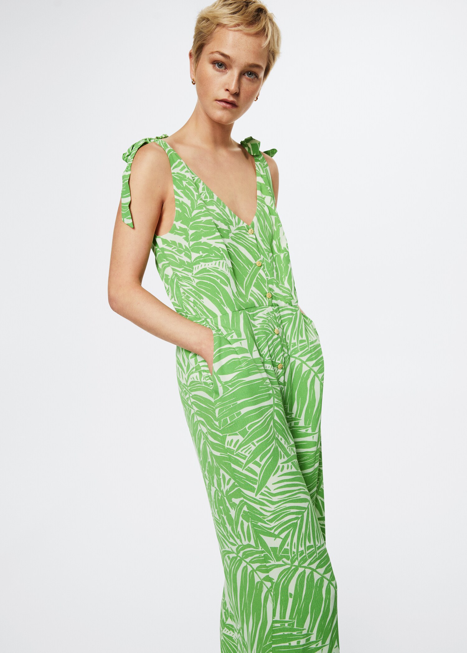 Fluid printed jumpsuit - Medium plane