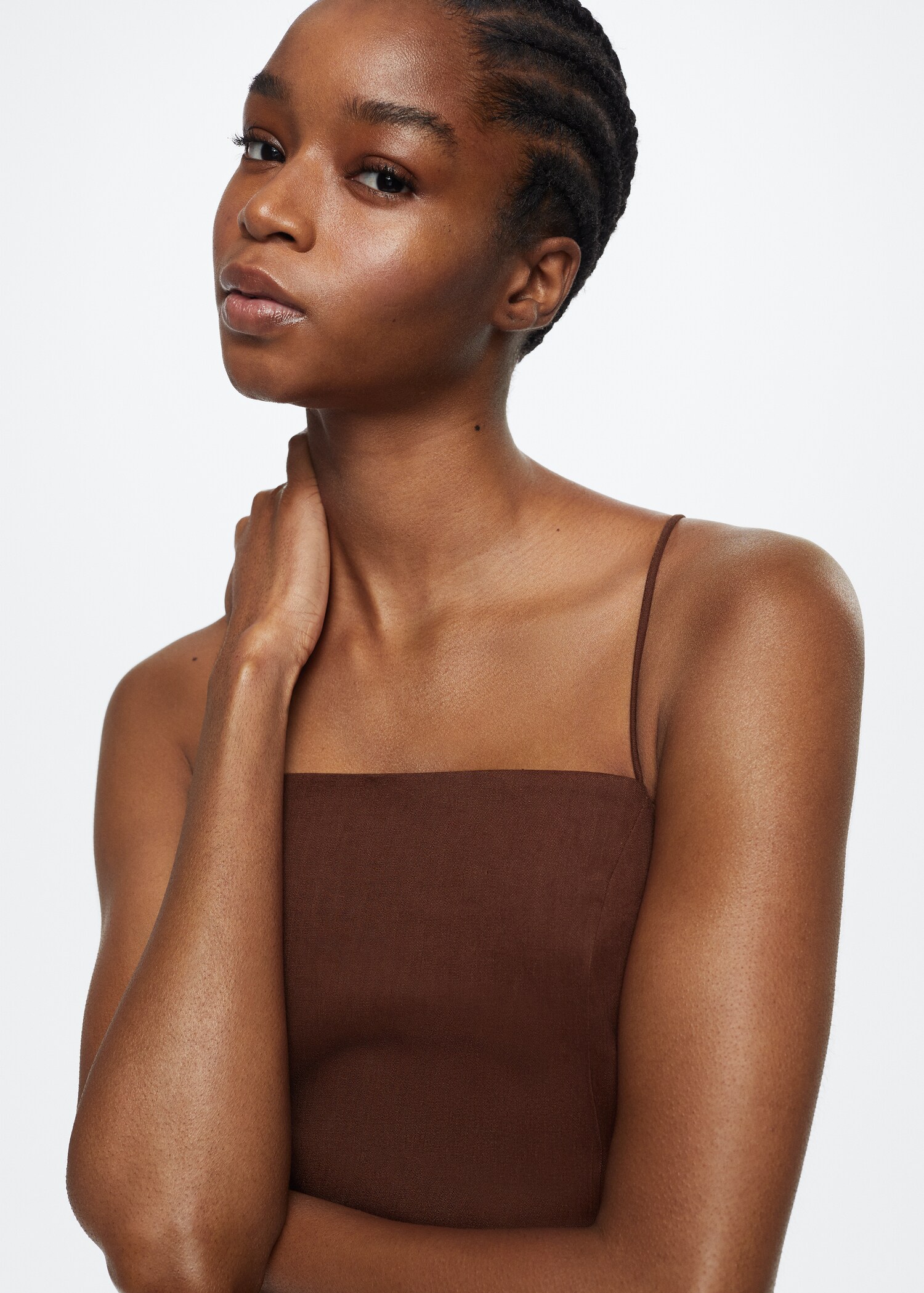 Linen strap dress - Details of the article 1
