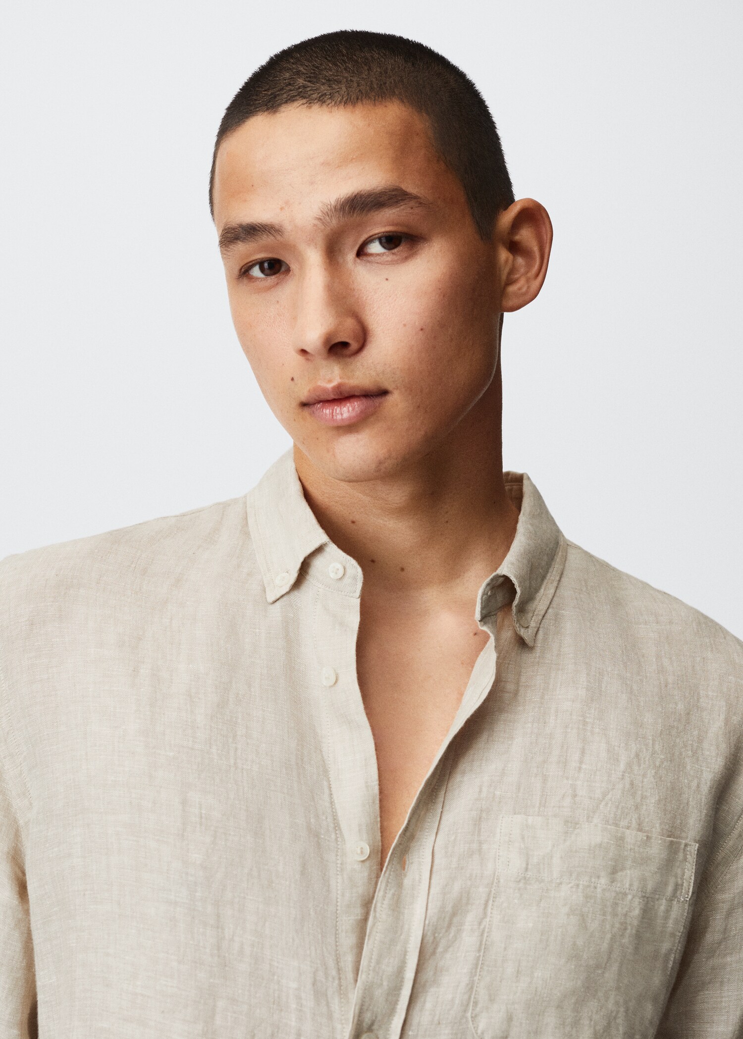 Camisa de 100% linho slim fit - Pormenor do artigo 1