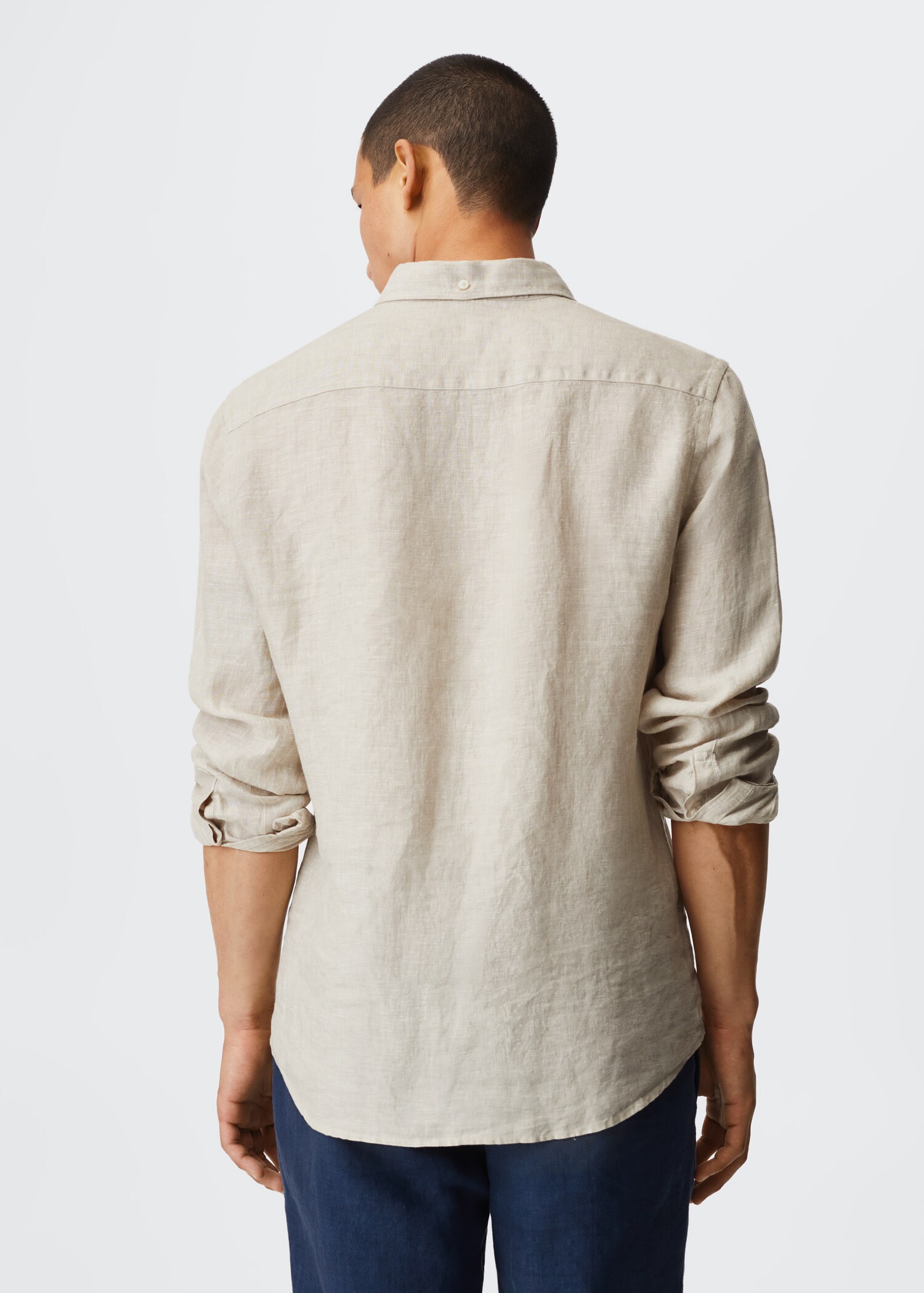 Camisa de 100% linho slim fit - Verso do artigo