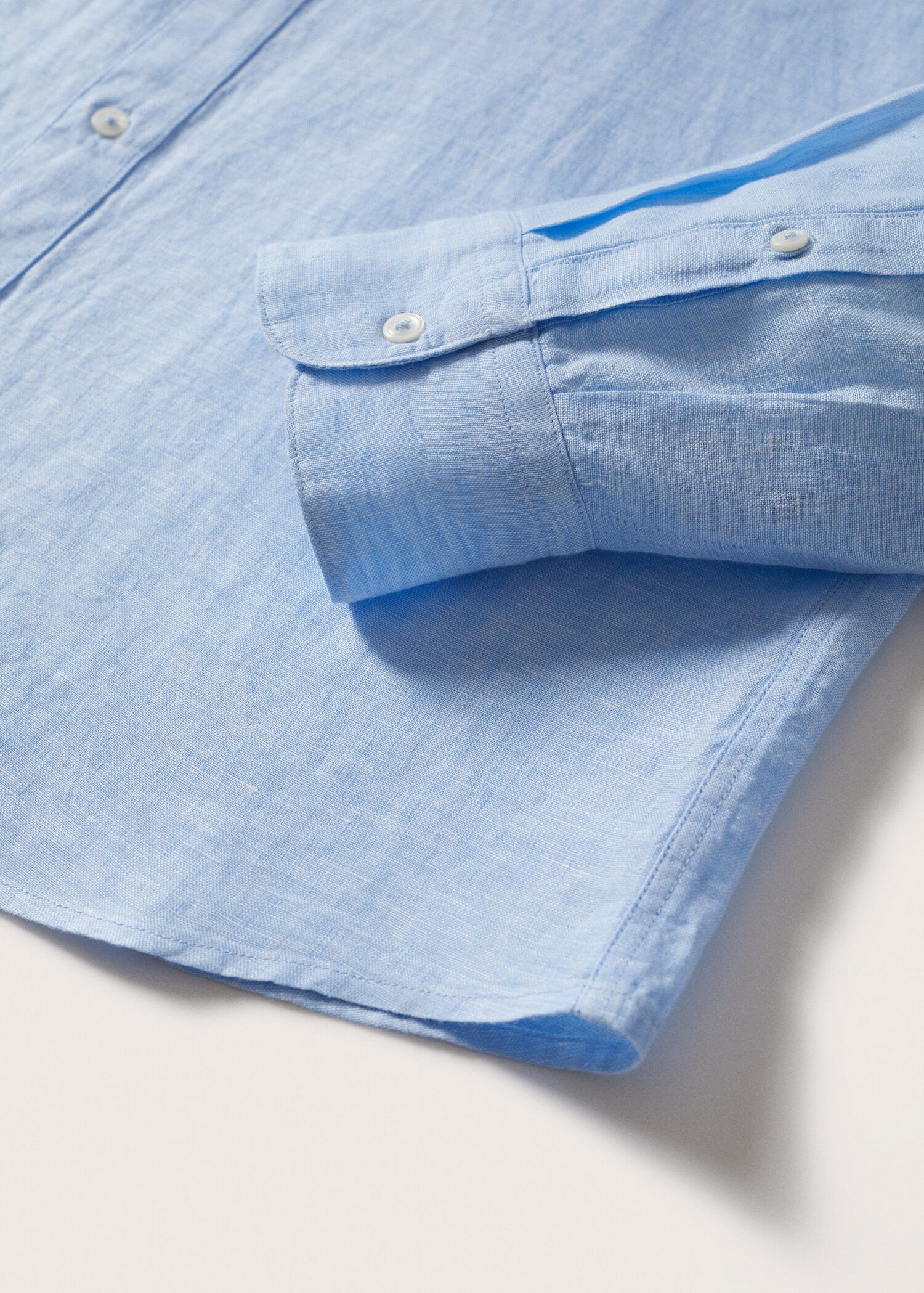 Slim Fit-Leinenhemd mit Stehkragen - Detail des Artikels 7