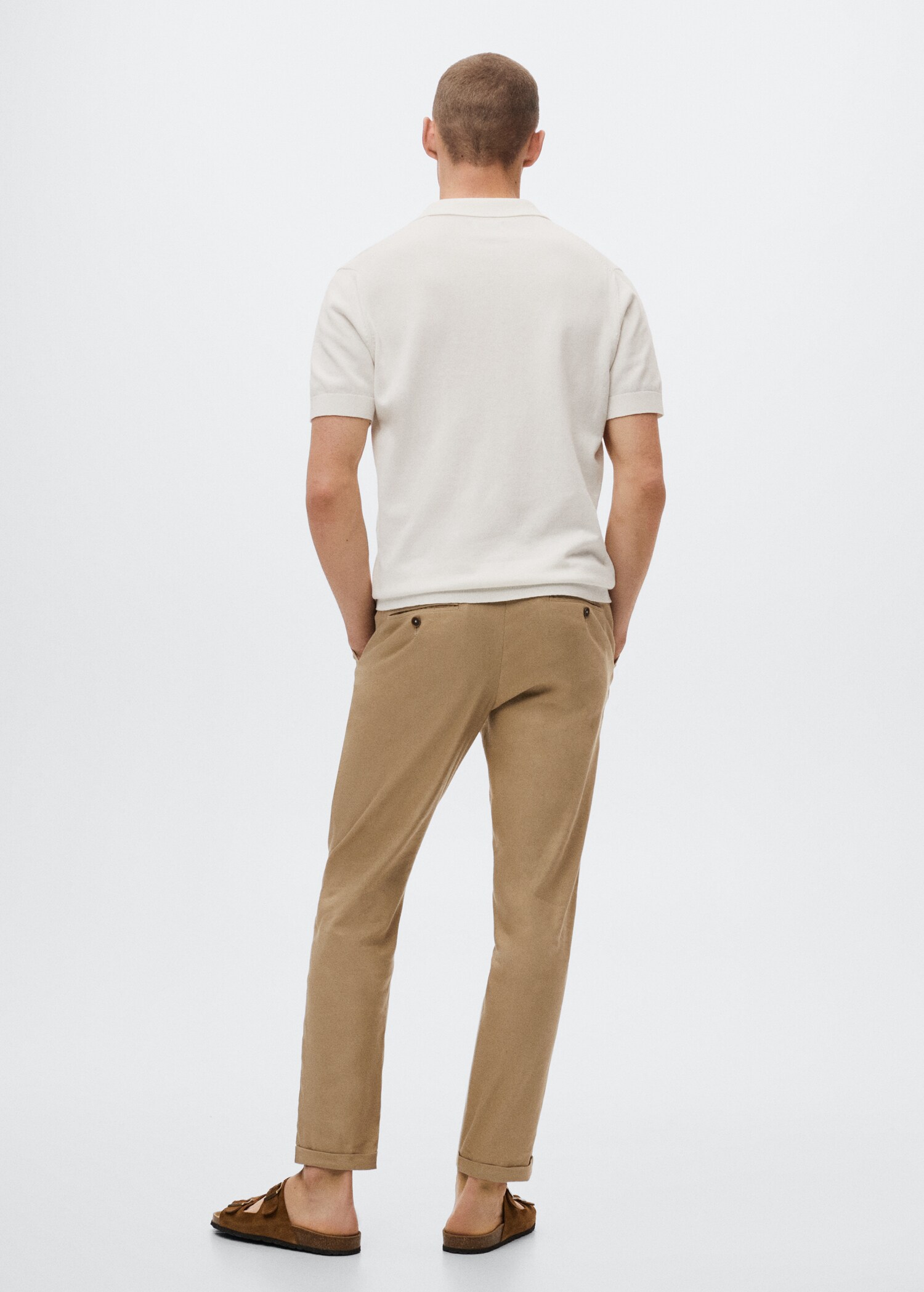 Knit cotton polo shirt - Reverse of the article