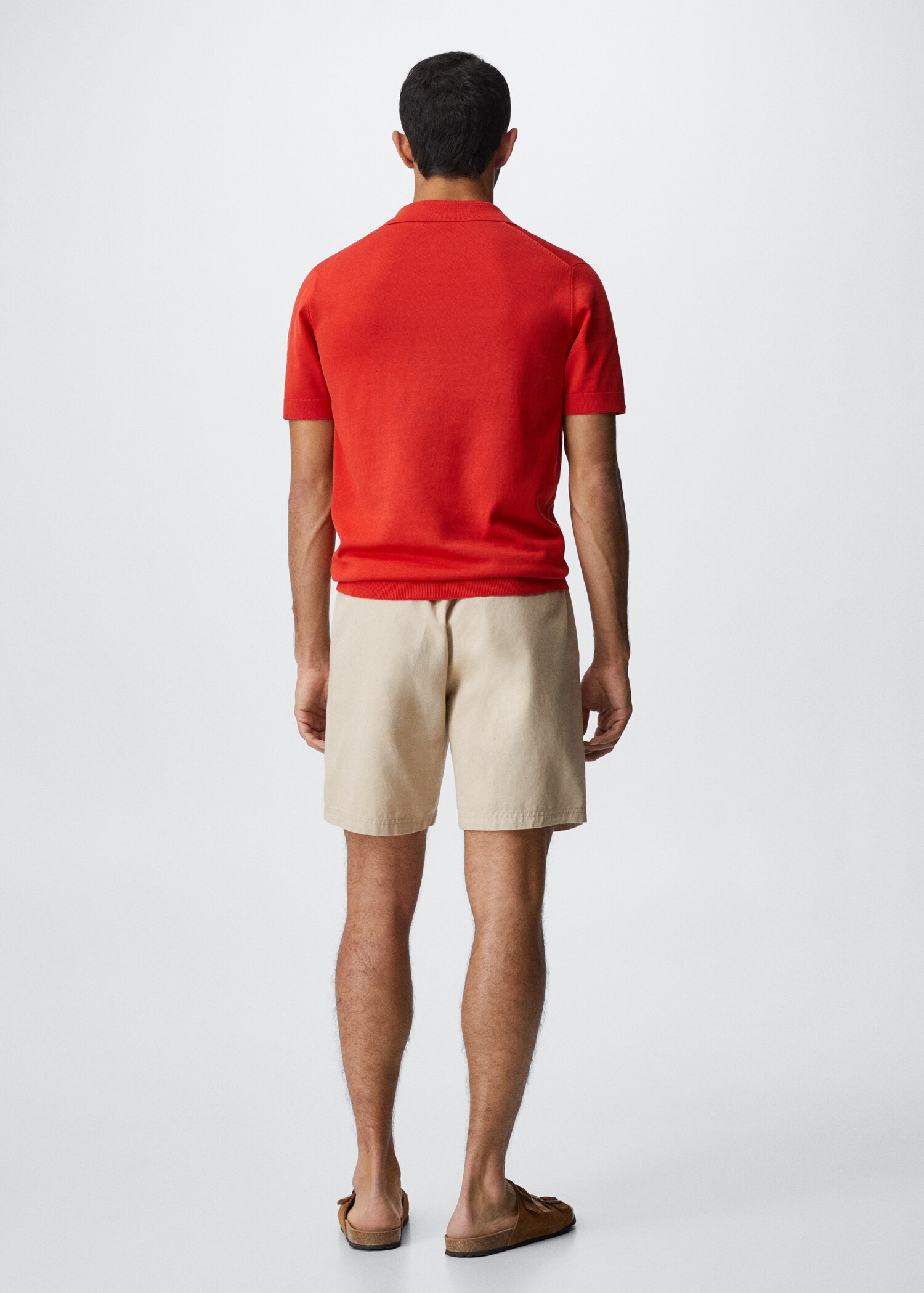 Knit cotton polo shirt - Reverse of the article