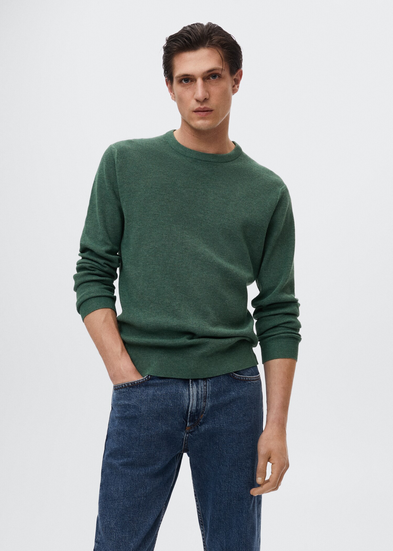 Pull-over coton structuré - Plan moyen