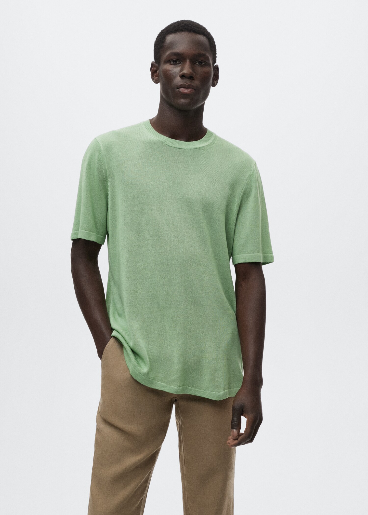 Camiseta punto lino - Plano medio